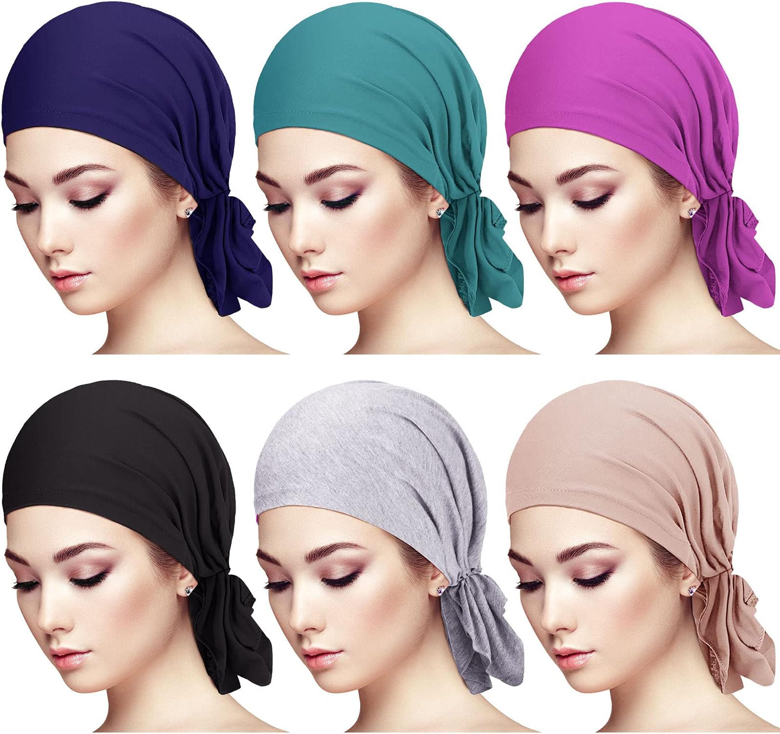 Slip on Pre Tied Head Scarves for Women