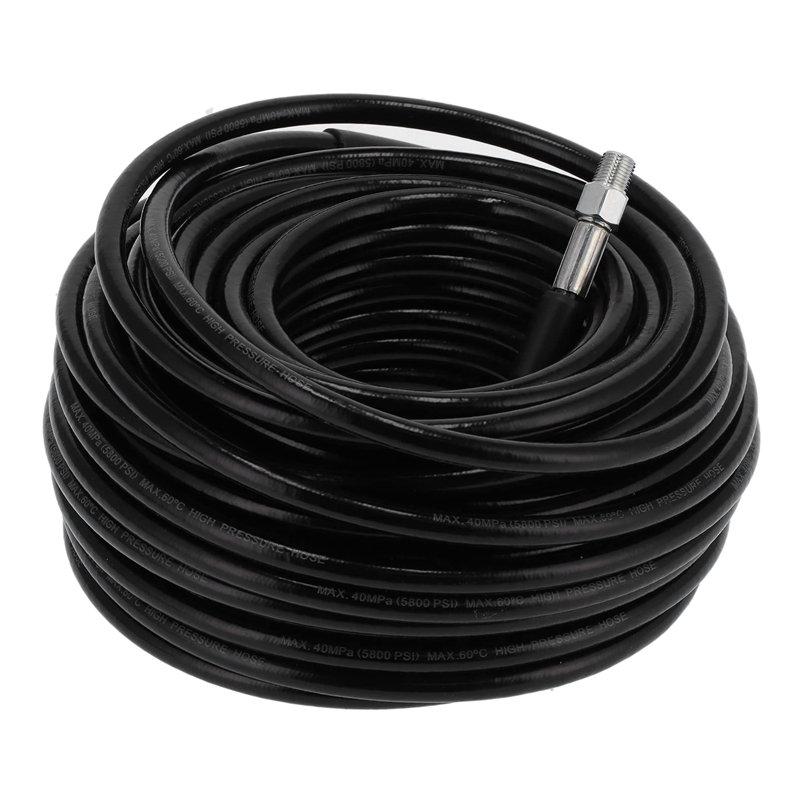 Manguera de limpieza de tuberías de 30 m, supresión de alta presión, alcantarillado de 30 metros, cargador de desagüe R con boquilla de 5800 psi, juego de 1 cepillo de 4 pulgadas para agua fría y
