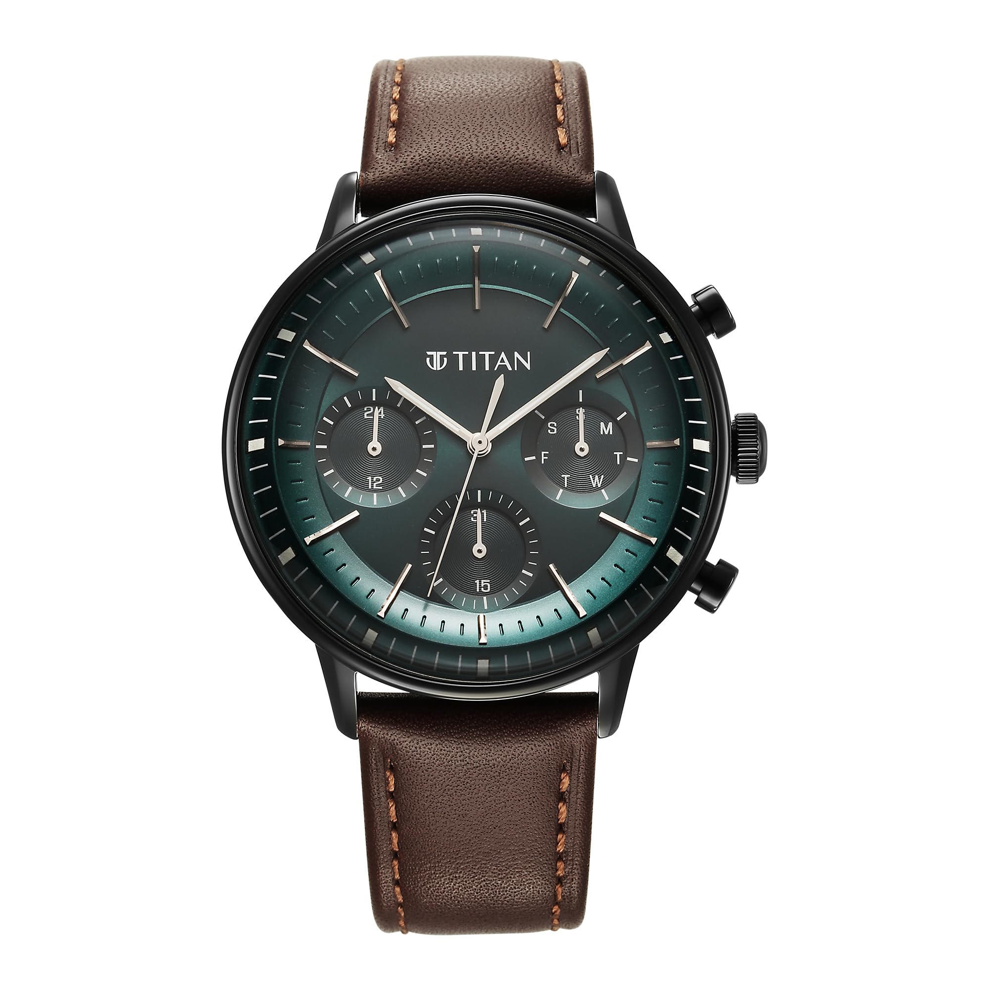 Titan Light Leathers Quartz Multifunction Black Dial Leather Strap Watch for Men-90171NL01 (B0CSZ5H2G5) Amazon Price History, Amazon Price Tracker