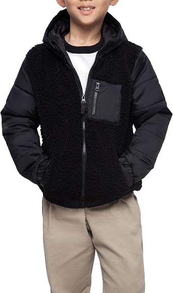 Rokka&Rolla Boys Water-Resistant Sherpa Puffer Jacket