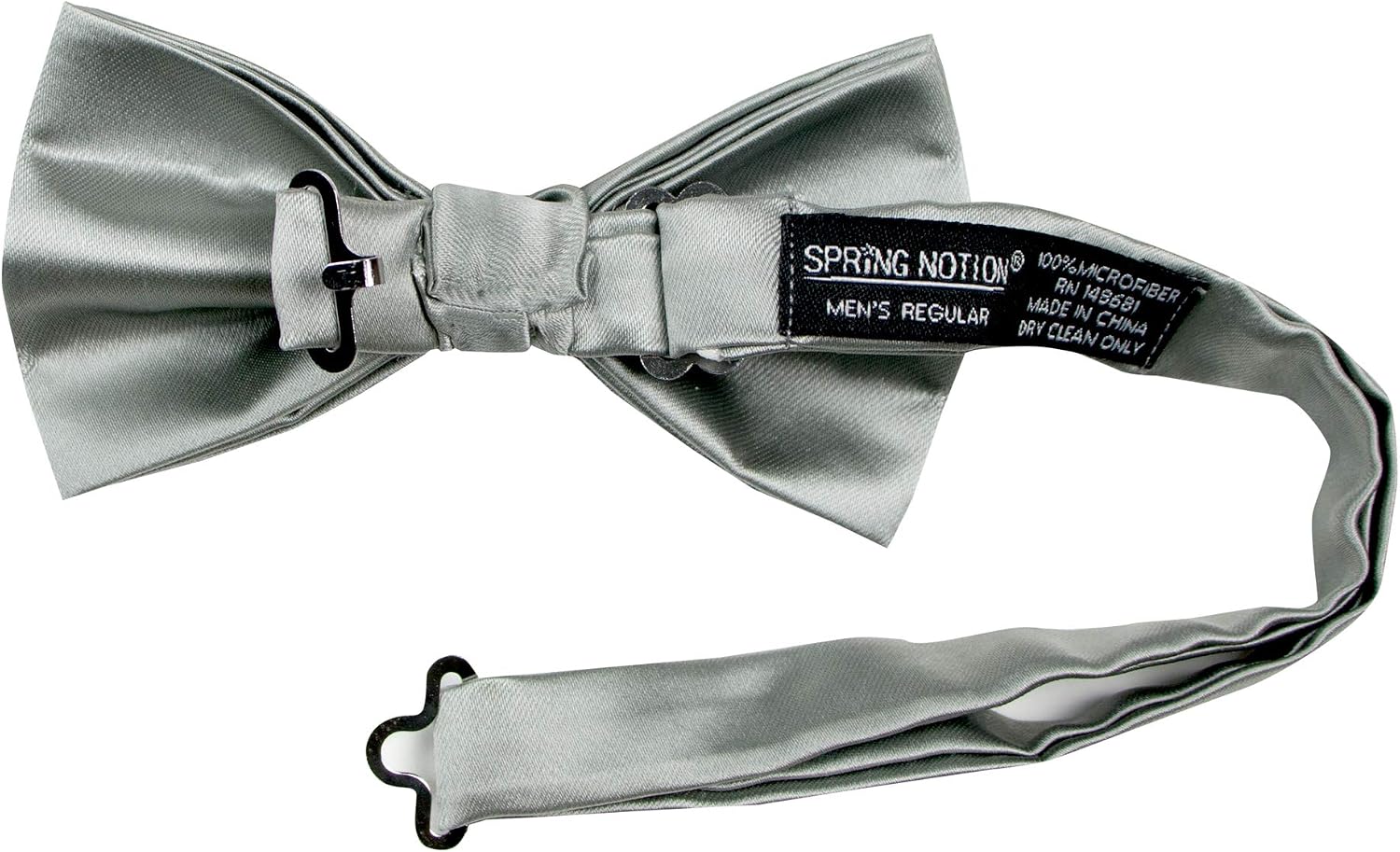 Spring Notion Men's Solid Color Satin Microfiber Bow Tie
