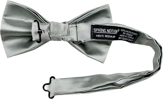 Spring Notion Men's Solid Color Satin Microfiber Bow Tie