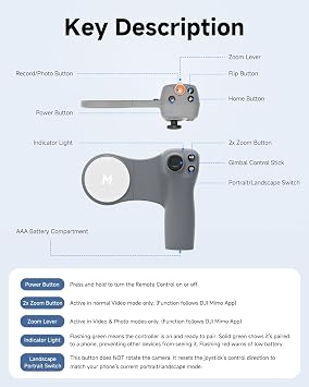 MOVMAX Remote Controller and Blade Arm Solar Electronic Suction Cup Mount for DJI Osmo Pocket 3/2,