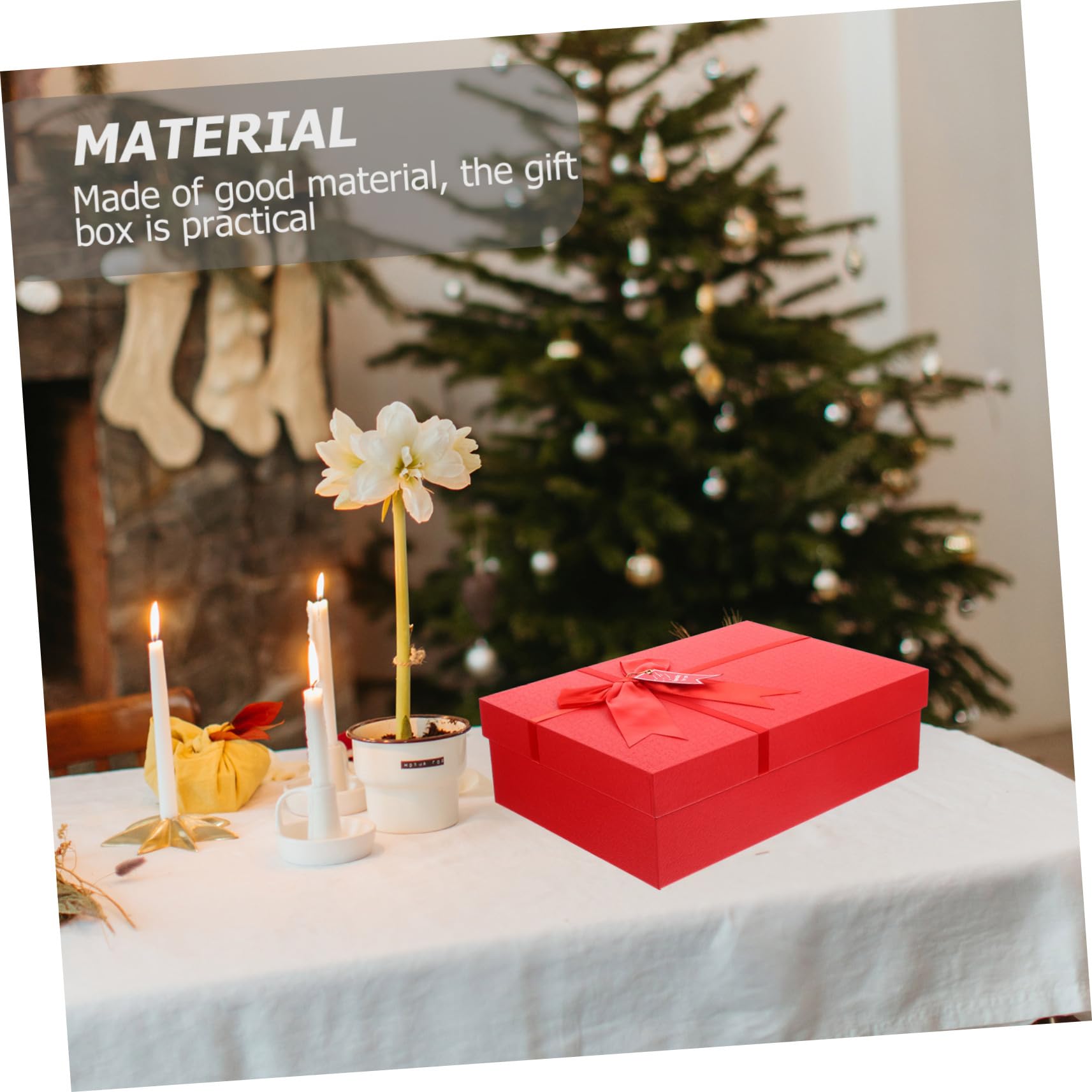 3 Stück-pack Geschenkkartons aus Papier, Rote Geschenkboxen mit Schleife