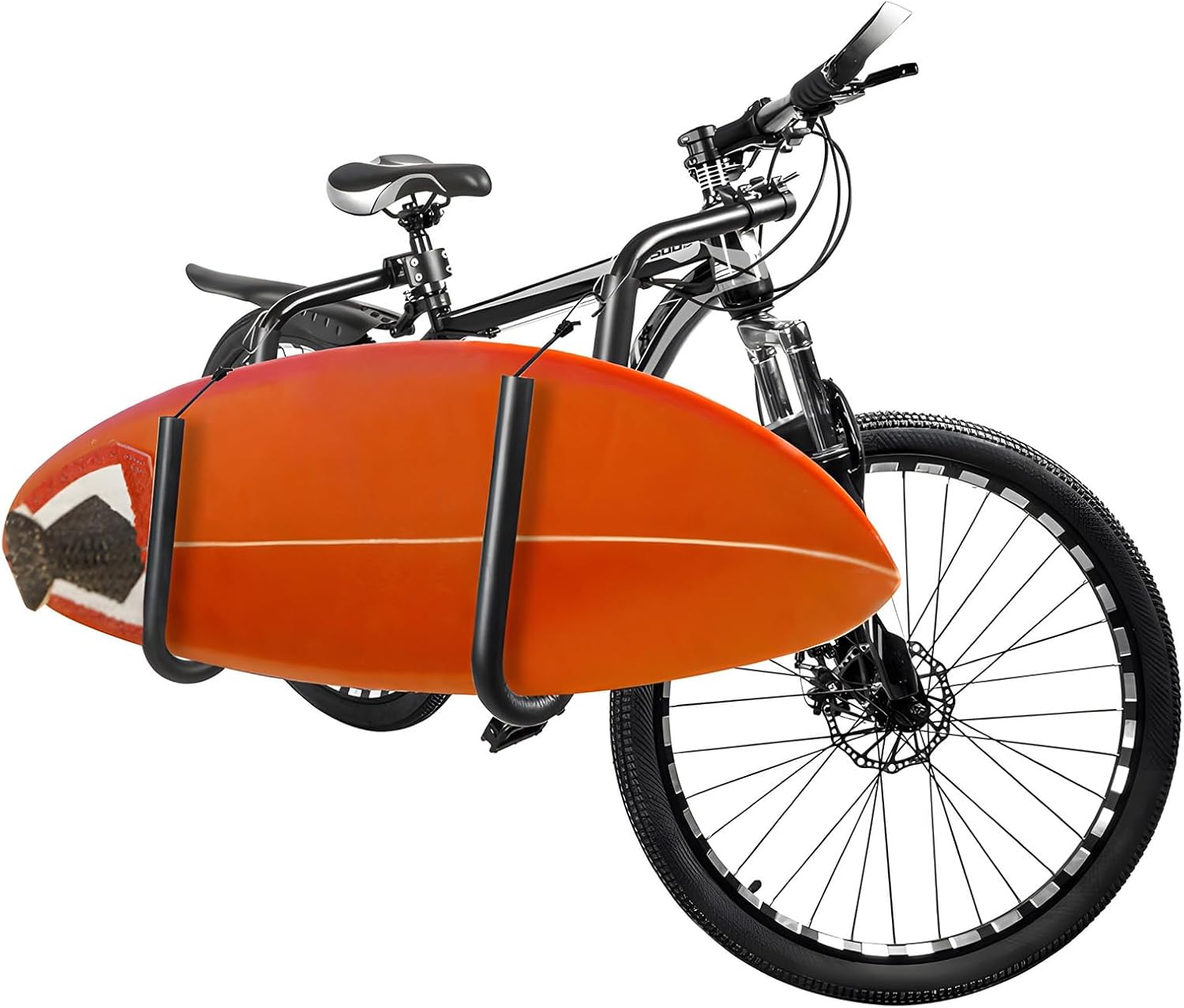 Bicycle Surfboard Racks, Bike Surf Board Holder for Shortboards, Longboards, SUP Paddleboards, Skis, Windsurfing Boards, Outdoor Sports Surfing Wakeboard Carrier Mount for Bike