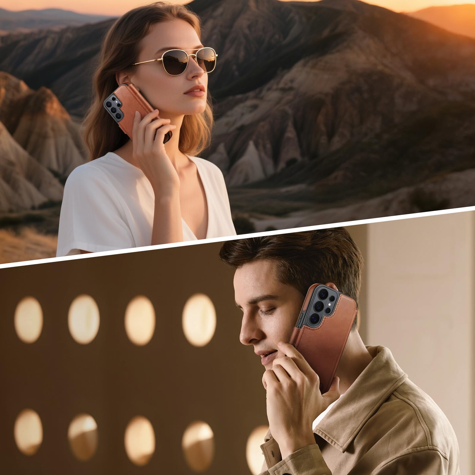 Custodia a portafoglio per Samsung Galaxy S26 Ultra [cavalletto invisibile integrato] [ricarica wireless] [3 slot per schede e blocco RFID] [pelle PU] custodia protettiva per donne uomini per