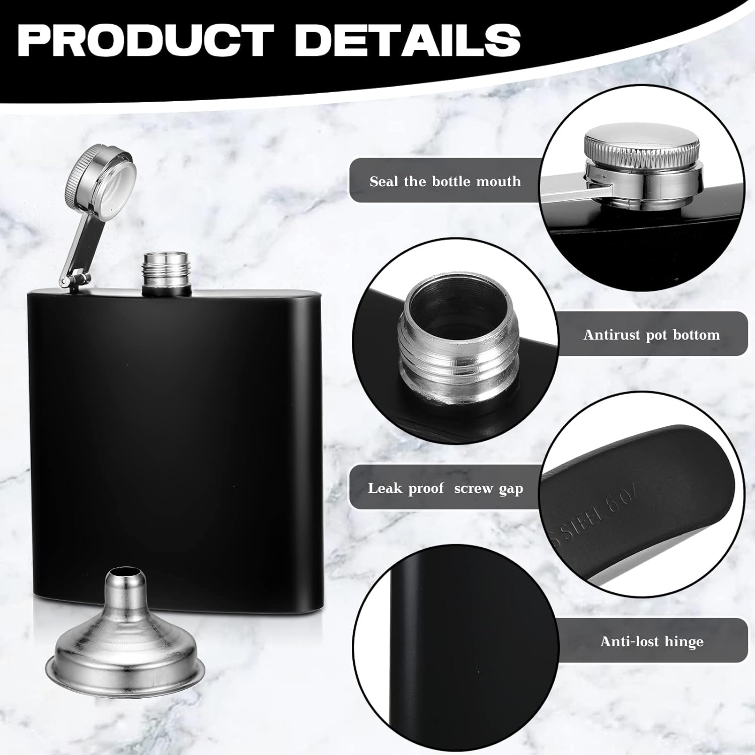 12 Pcs Stainless Steel Hip Flask for Liquor Bulk Leak Proof Stainless Steel Flask Set with 12 Pcs Funnel for Alcohol Women Men Bridesmaid Groomsmen Party Wedding Birthday Gift, Colorful (6 oz) - Image 3