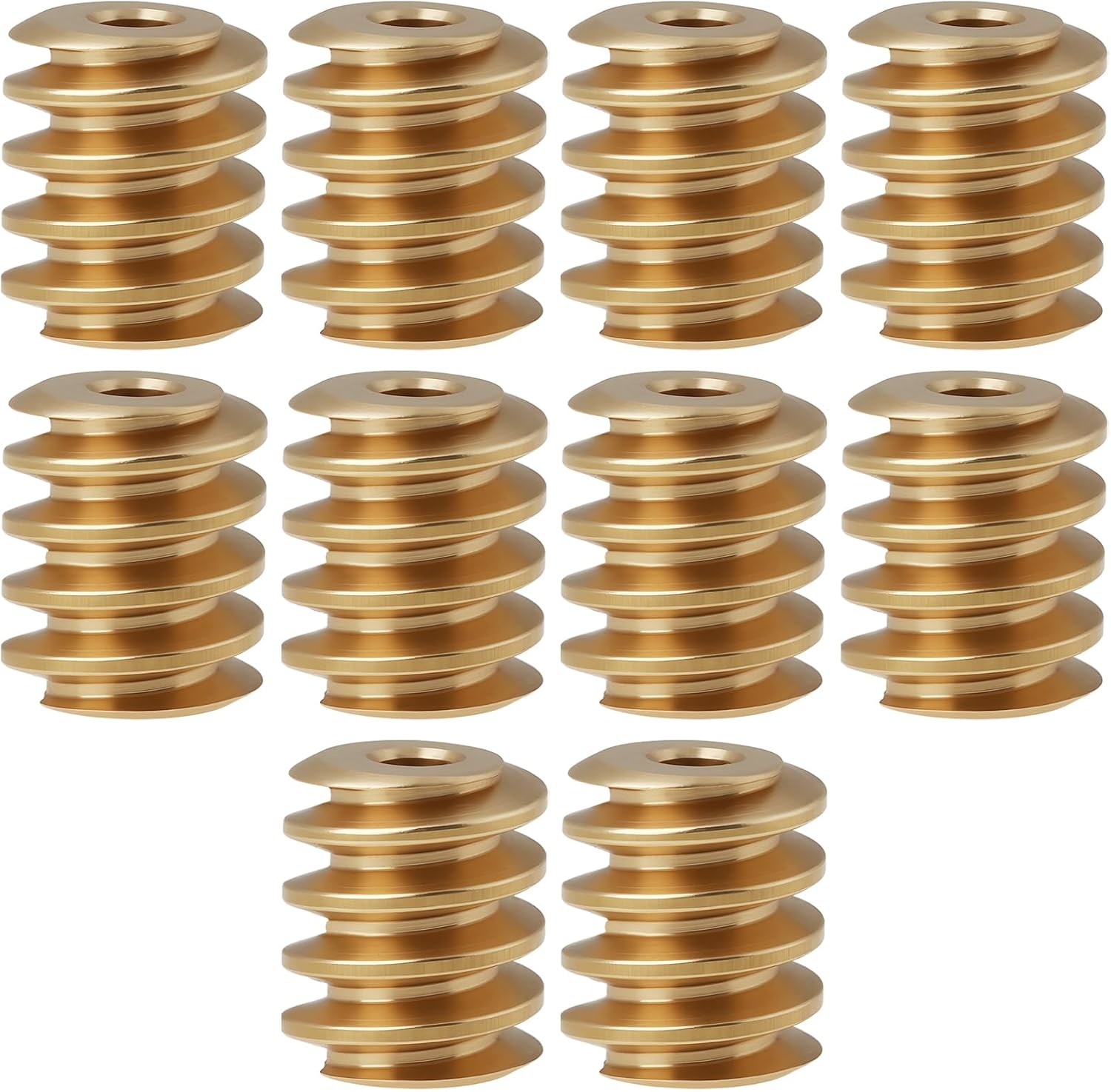 EMSea 10Pcs Brass Worm Gear M0.4 5mm Diameter 6mm Length 1.5mm Bore Compatible with Model Trains Right-Hand Thread for Motor Replacement