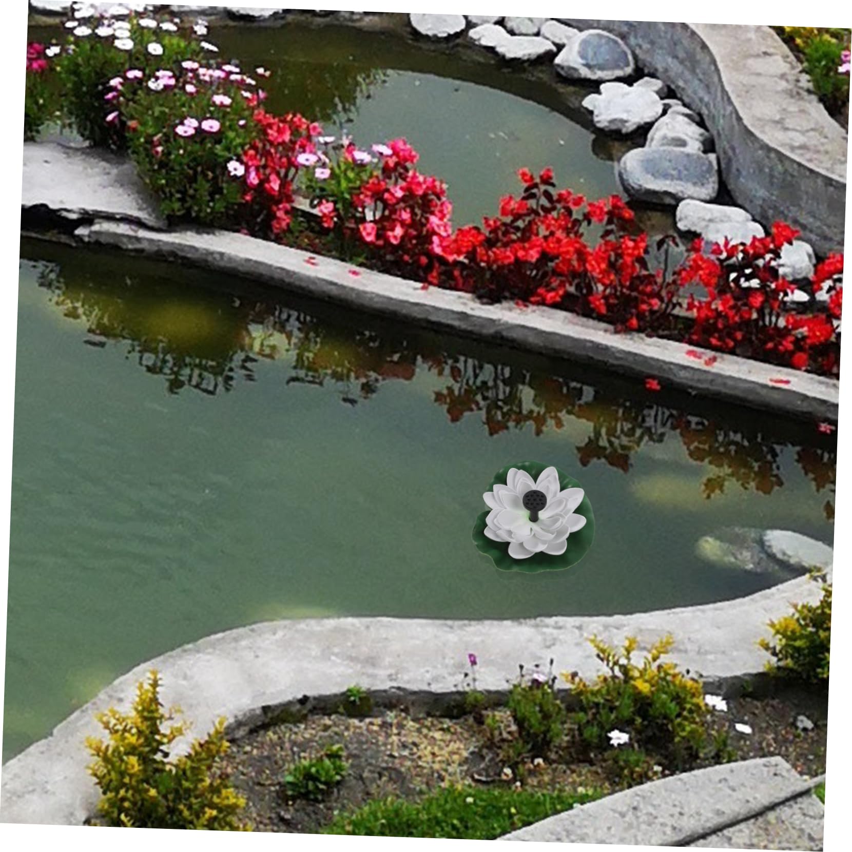 UKCOCO Fontana Solare Forma Di Loto Per Bagno Per Uccelli Fontana Solare Per Esterni Fiore Di Loto Artificiale Decorazione Per Giardino