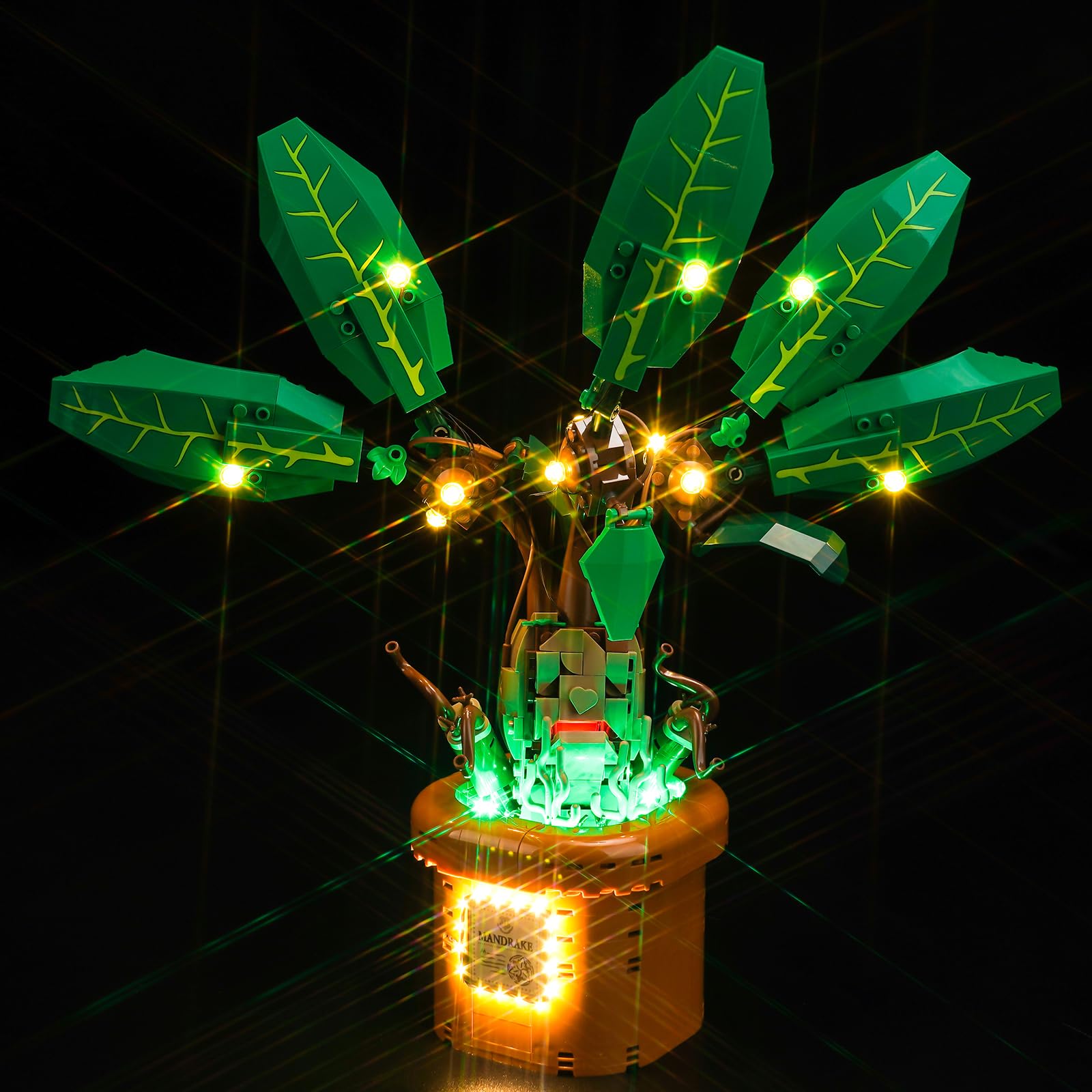 Music Version Light Set for Lego Harry Potter Mandrake Figure & Pot Plant Toy 76433 (No Lego)