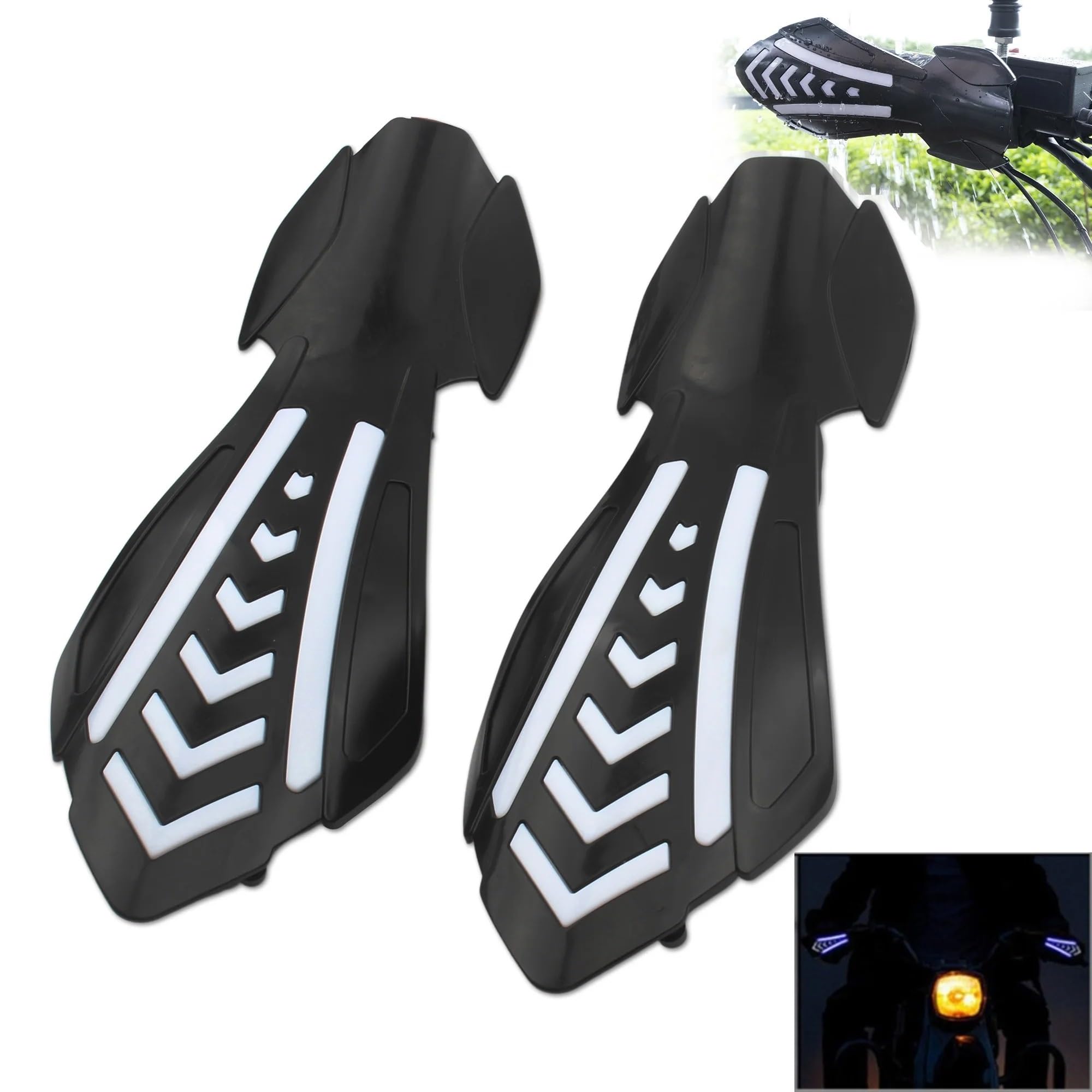Paramanos Moto Universales para Manillar De Motocicleta, Protectores De Manos para Motocicleta Accesorios para Motocross De 12 V Luces Protectoras Protectores Manos Motocicleta(Red)