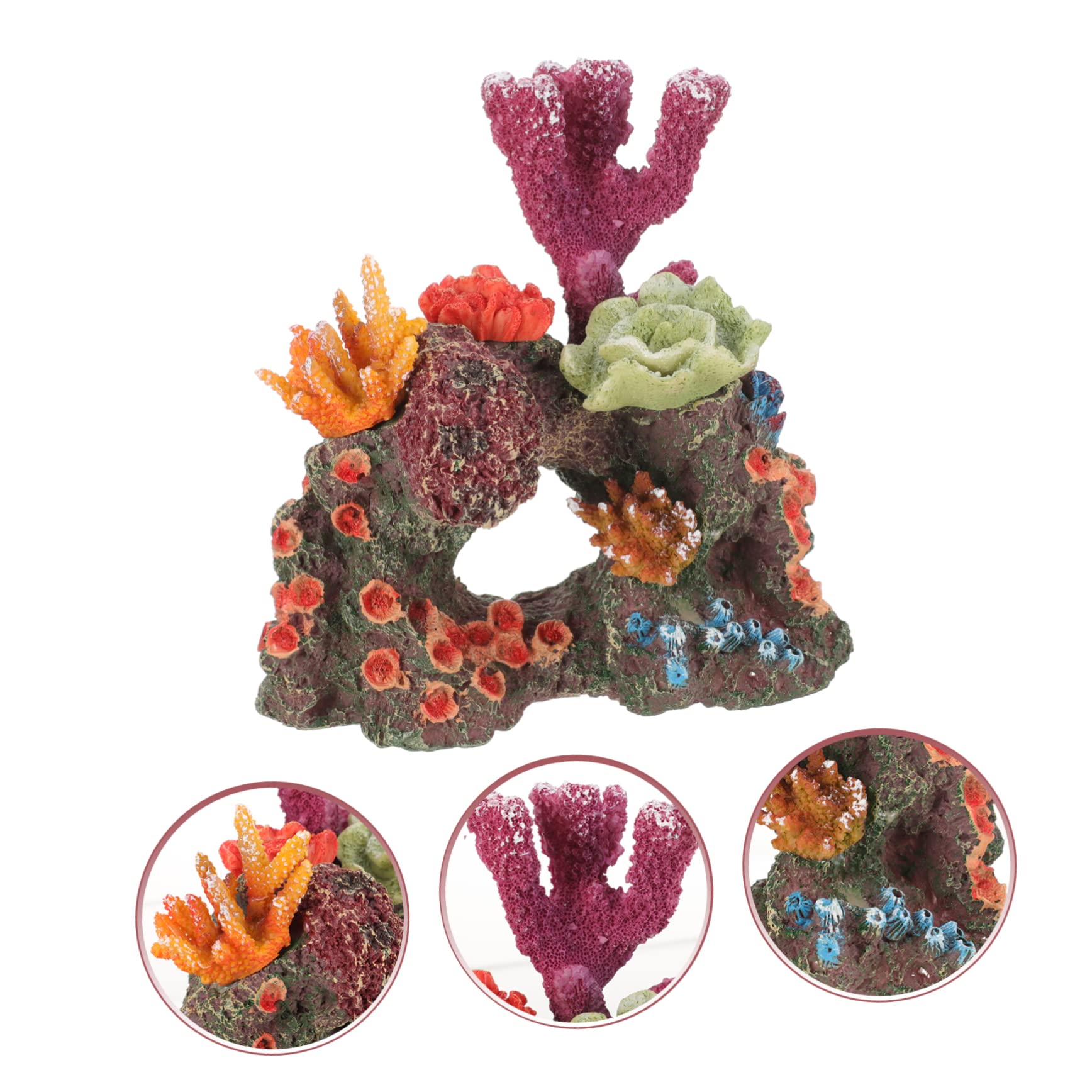 Sosoport 3pcs Künstlicher Steingarten Aus Korallen Aquarium Korallenriff Ornament Tank Pflanzenaquarium Desktop-Aquarium- Strand Luft Schwimmpflanzen Für Aquarien Nautisch Wasser Harz