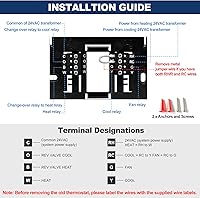 Vista 2 de ELECTECK Termostato digital no programable para el hogar, hasta 1 calor/1 frío con pantalla LCD grande, compatible con sistema eléctrico de una sola