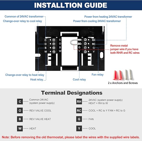 ELECTECK Digital Non-Programmable Thermostat, 1 Heat/1 Cool, Black