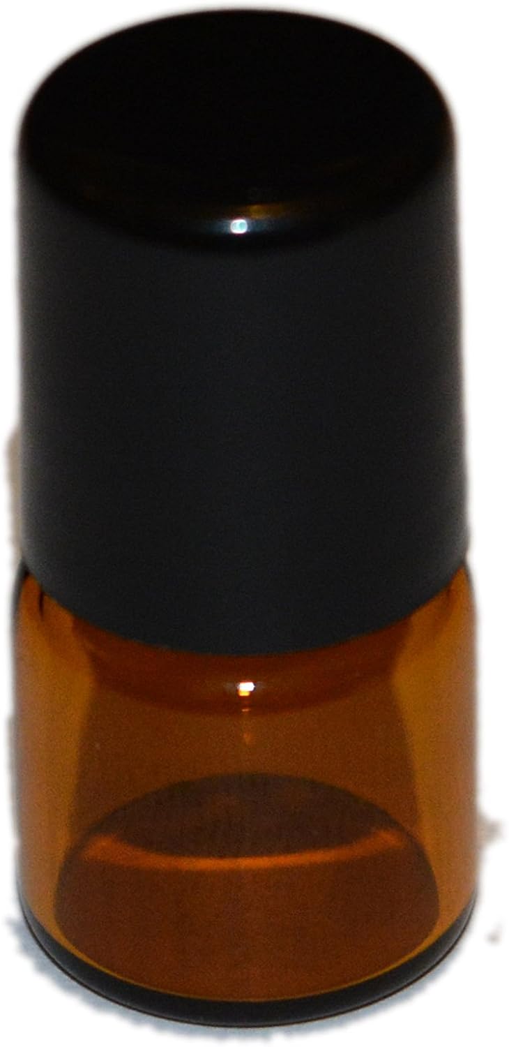 100pcs 1mL (1/4 dram) Amber Mini Glass Stainless Steel Roller Bottle 1cc Amber Sample Vial Small Essential Oil Bottle Travel Must + one 7 Chakra Bracelet with Volcanic Lava for essential oil diffusing