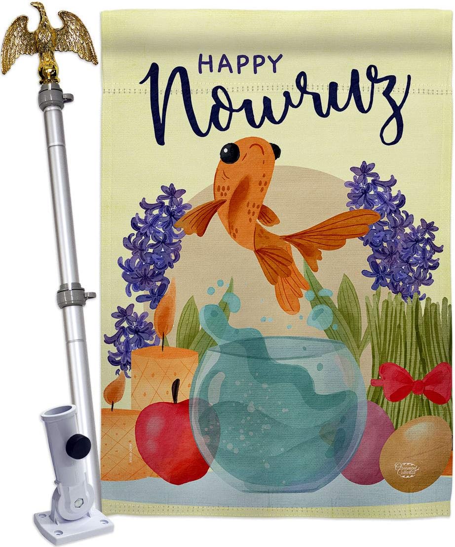 Nowruz Happy House Flag Celebration Persian New Year Christian Religion Day Small Decorative Gift Yard Banner Double-Sided Made In USA 28 X 40