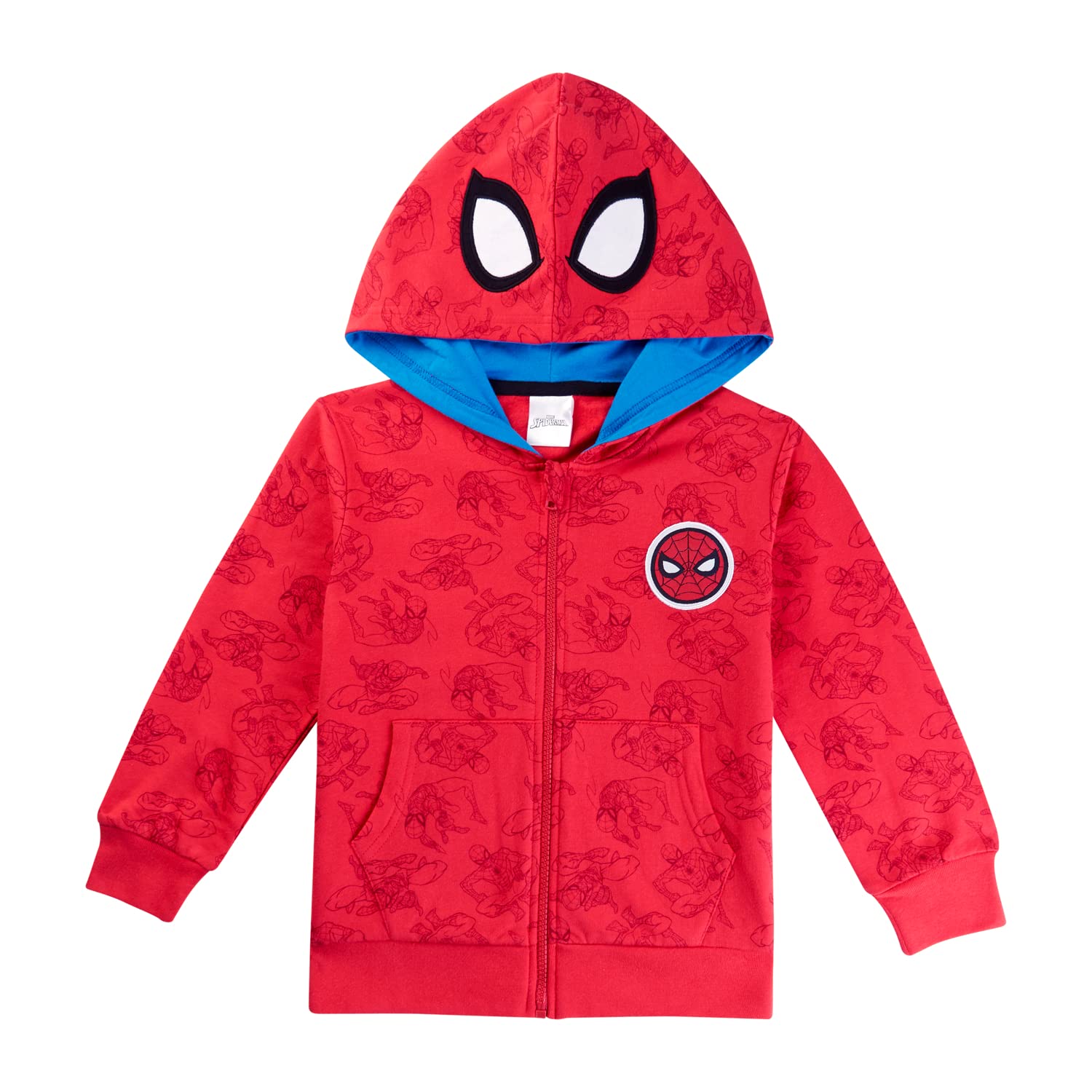 MarvelSpiderman Boys Hoodie, Spiderman Zip Up Hoodie Jumper for Boys, Ages 2 to 10 Years