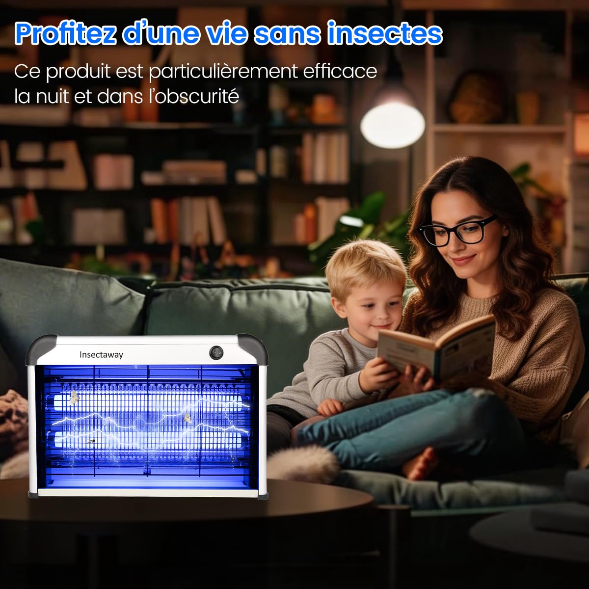 Lampe Anti-Moustique 20W UV Tue Mouche Electrique Double Grille Destructeur d'Insectes