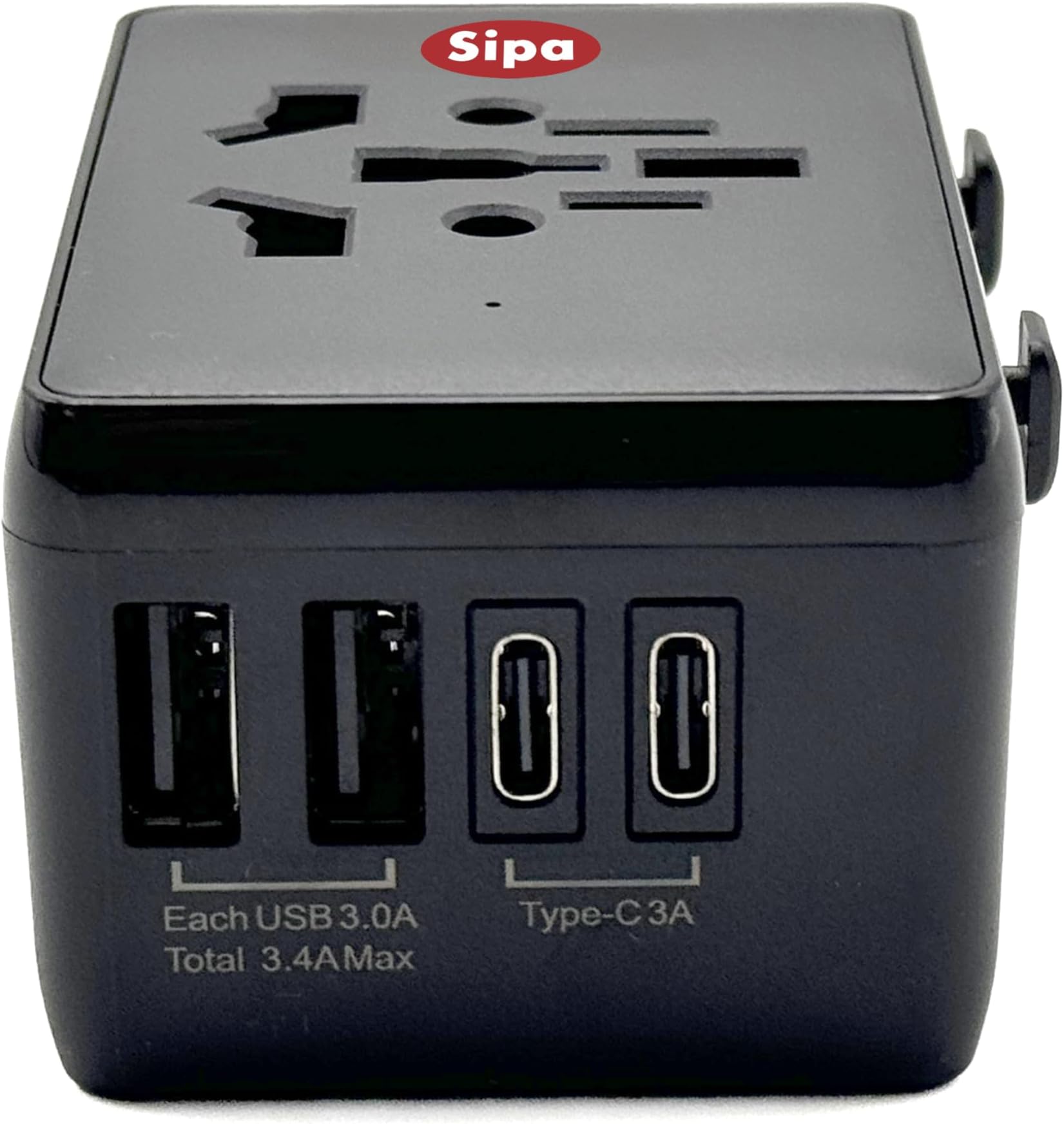 SIPAInternational Travel Adapter, Universal Power Plug Adapter, 3 USB-C & 2 USB-A, Worldwide Travel Plug Adapter, International Power Adapter for Most Europe, USA, Japan, Australia (Type C/A/G/I)