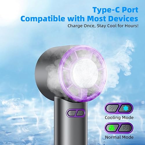 Miniatura 3 de Ventilador de mano personal - Mini ventilador portátil Y32 Pro I con batería de largo rendimiento - Ultra silencioso para nueva tecnología