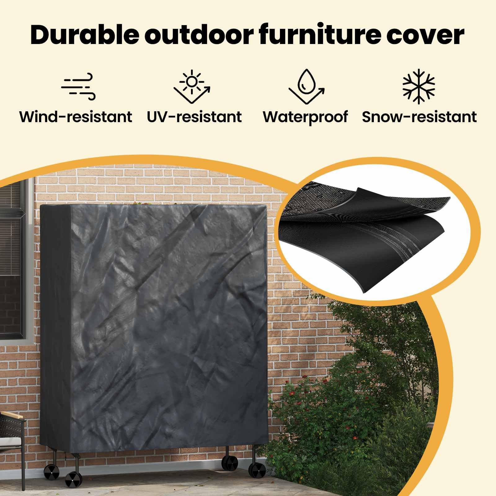 vidaXL Housse de Table de Pingpong Uni Noir 165 x 70 x 185 cm Tissu, Housses Modernes, irrégulières en Tissu étanche pour Tables, Jeux, Meubles de Jardin et terrasses