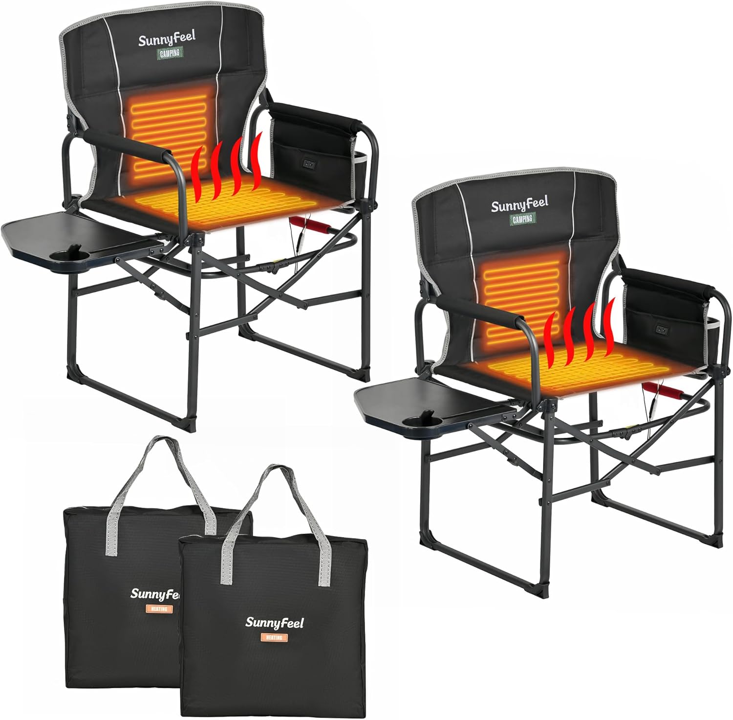 Stay Warm Anywhere: Review of the SUNNYFEEL Heated Camping Directors Chair