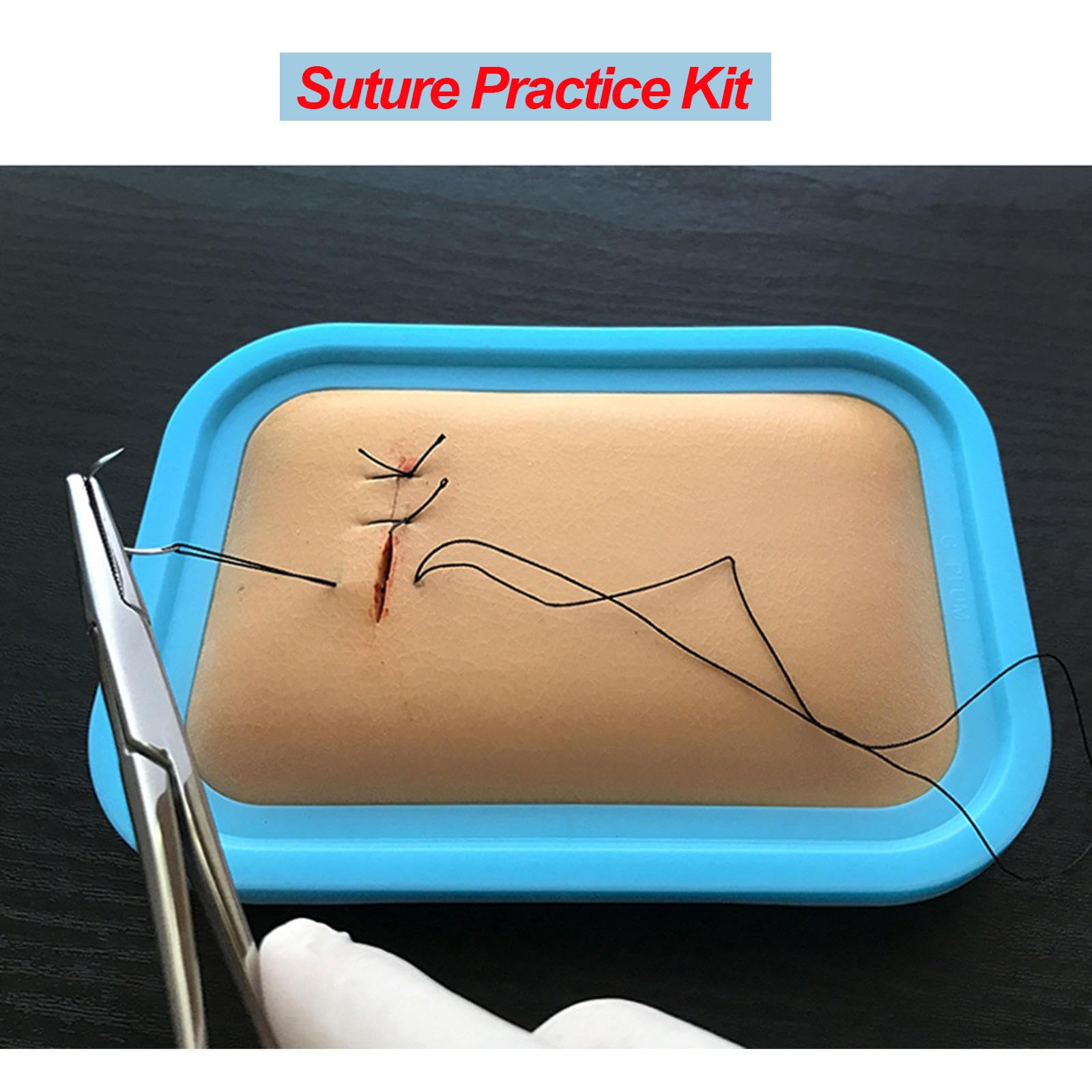 Kit per La Pratica della Sutura per Studenti di Medicina, Strumenti per La Sutura del Cuscinetto in Silicone, Perfetti per La Pratica e La Dimostrazione Educativa