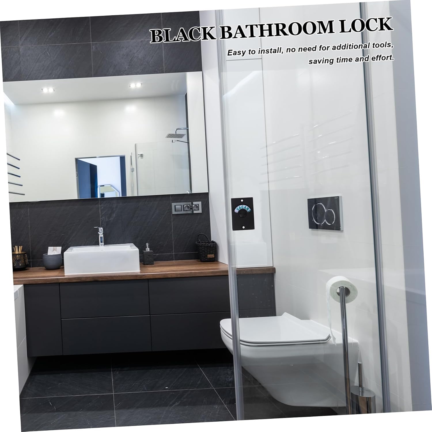Indicator Door Lock for Bathrooms Occupied Vacant Status Construction for Public Restrooms and Showers Enhances Privacy and Security