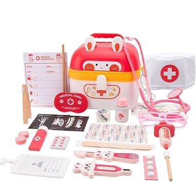 Pretend Doctor Kit, Bunny Doctor Play Set, Doctor Role Play Toys, Stethoscope Pretend Toy, Simulation Doctor , Childrens Role Play Medical Set, Bunny Theme Doctor Kit, Pretend Play Doctor