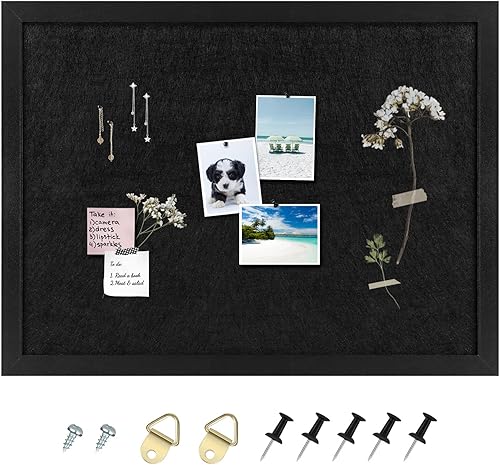 Miniatura 6 de Aitakatta Tablero de anuncios de corcho gris con fieltro tableros de corcho para paredes con marco gris tablero de visión para el hogar cocina