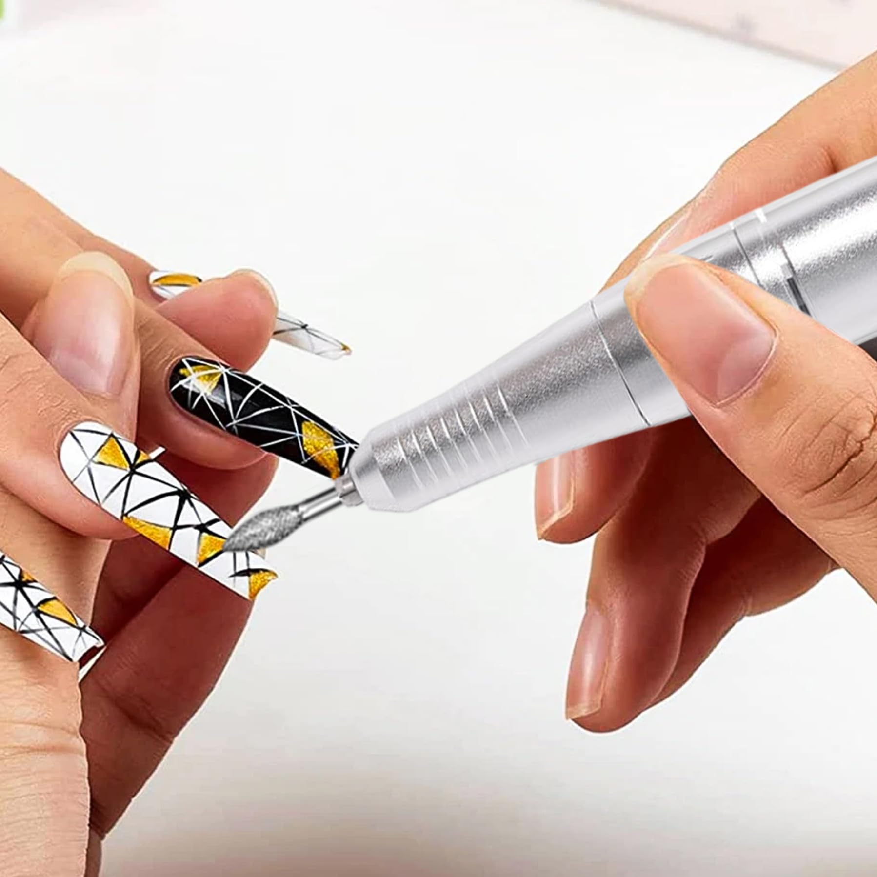Taladro de uñas recargable, manicura eléctrica de 45000 rpm con máquina de archivos de pantalla LCD para manicuras de uñas de geles acrílicos.