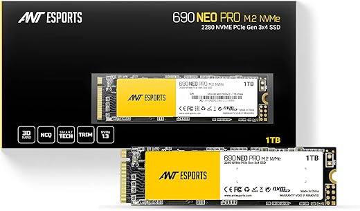 Ant Esports 690 Neo Pro M.2 NVME 1TB Internal Solid State Drive/SSD, with NVME PCIe Gen3x4 Drive Supporting The PCI Express 3.1, speeds Upto…