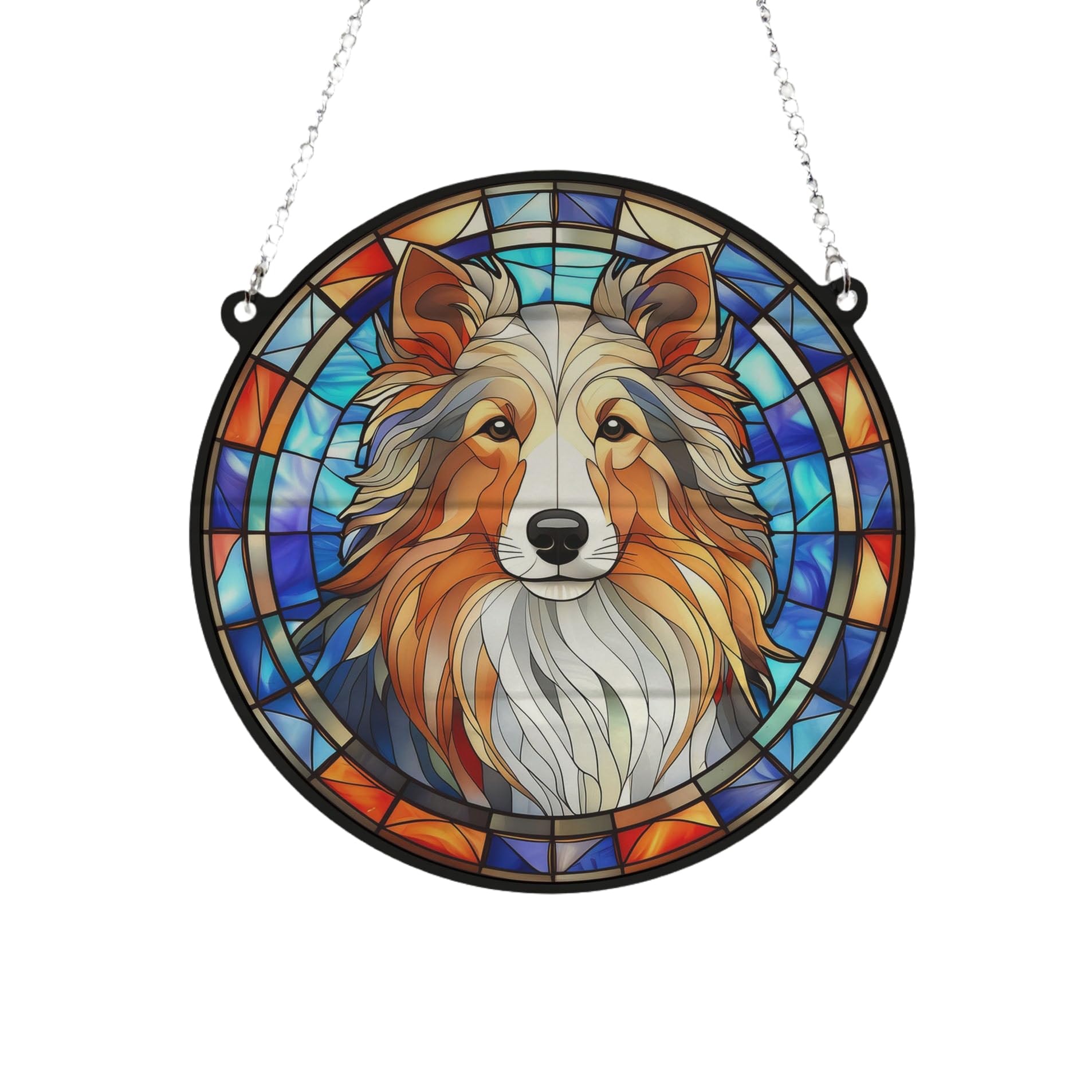 Sheltie Stained Glass Effect Suncatcher Gift for Dog Lovers - 13cm