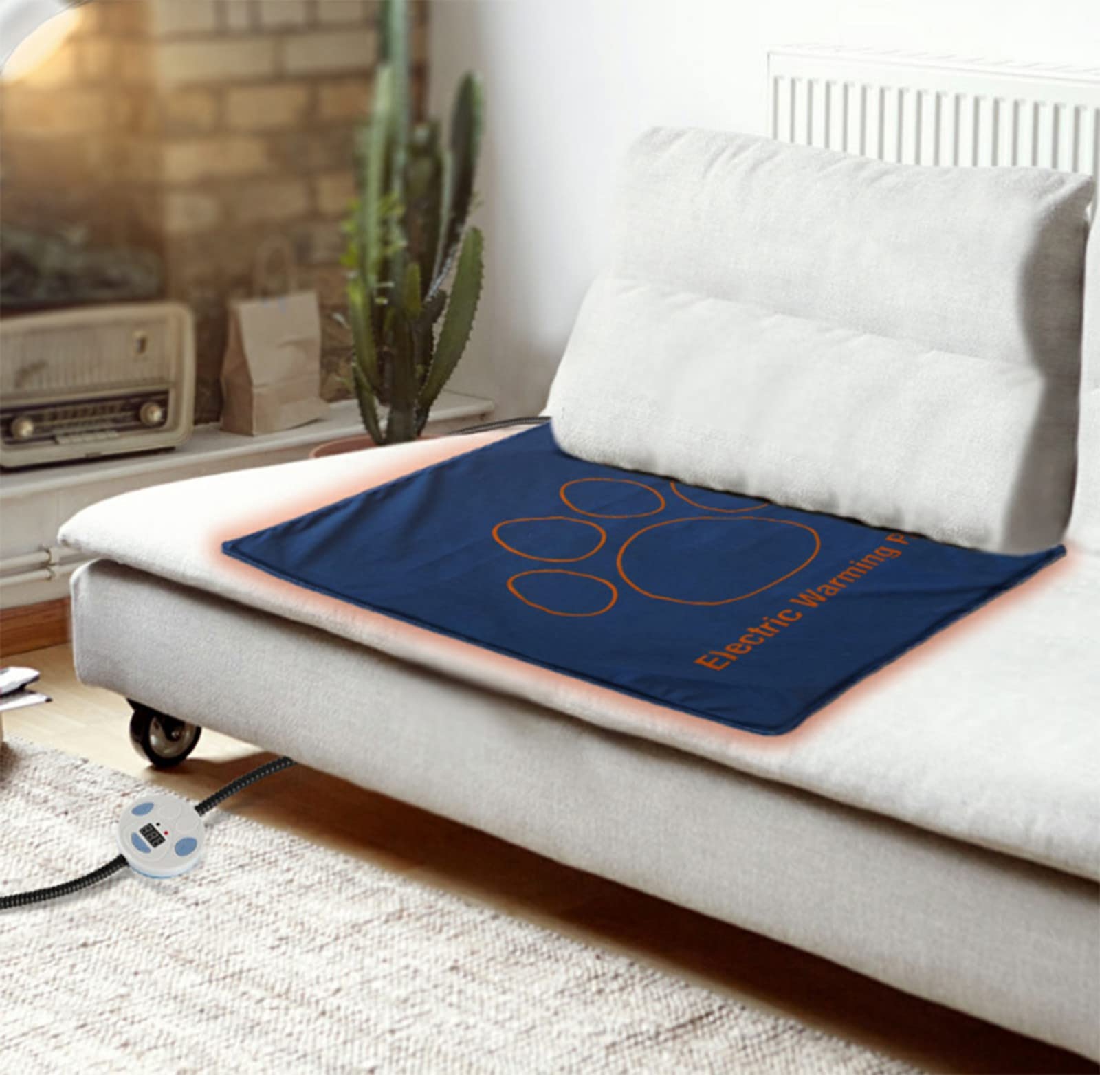 Haustier-Heizkissen, Elektrisches Heizkissen Erwärmung Hund Pad Konstante Temperatur Heizung (45X60cm) 75W Wasserdichte Anti-Beiß-Decke Für Hunde Cats-Blue