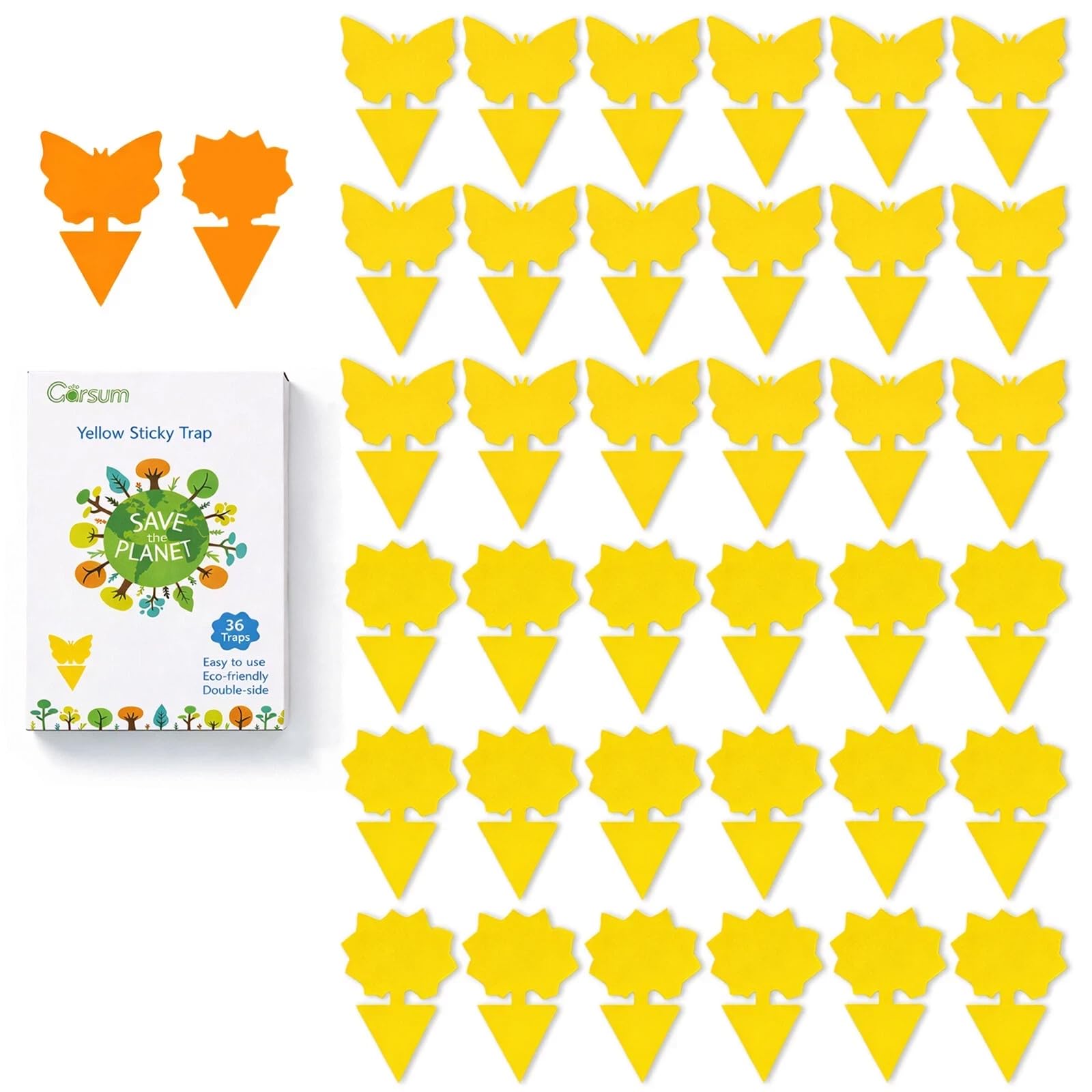 Garsum Fly Glue Trap Sticky Tape, Drosophila Insect Flies Catcher Paper Strips,Fruit Fly Sticky Trap for Indoors, Outdoors, Garden, House, Greenhouse, Home Use