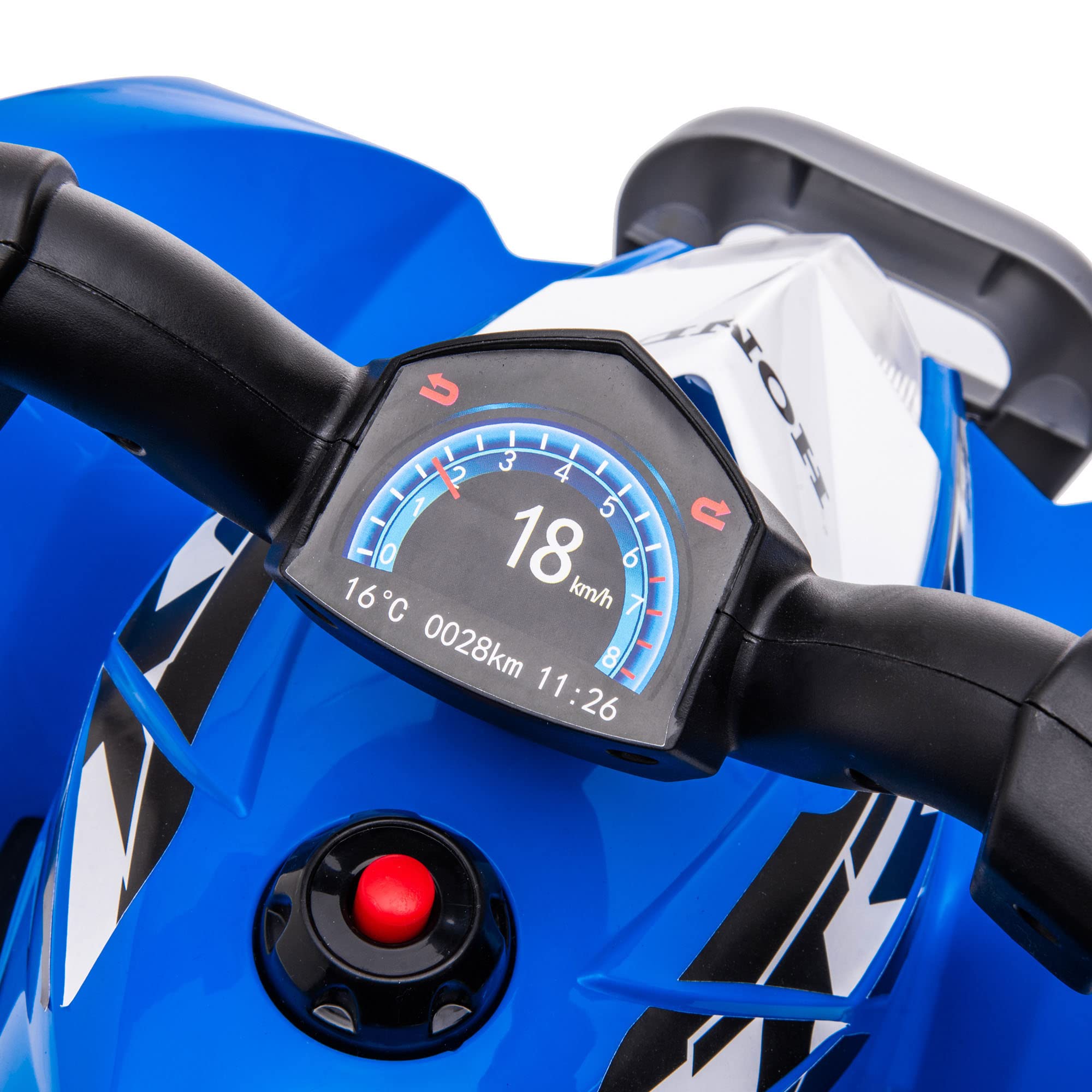 AIYAPLAY Quad Eléctrico Honda 6V para Niños 18-36 Meses con Faros LED, Bocina, 2.8 km/h, 65.5x38.5x43.5 cm, Azul