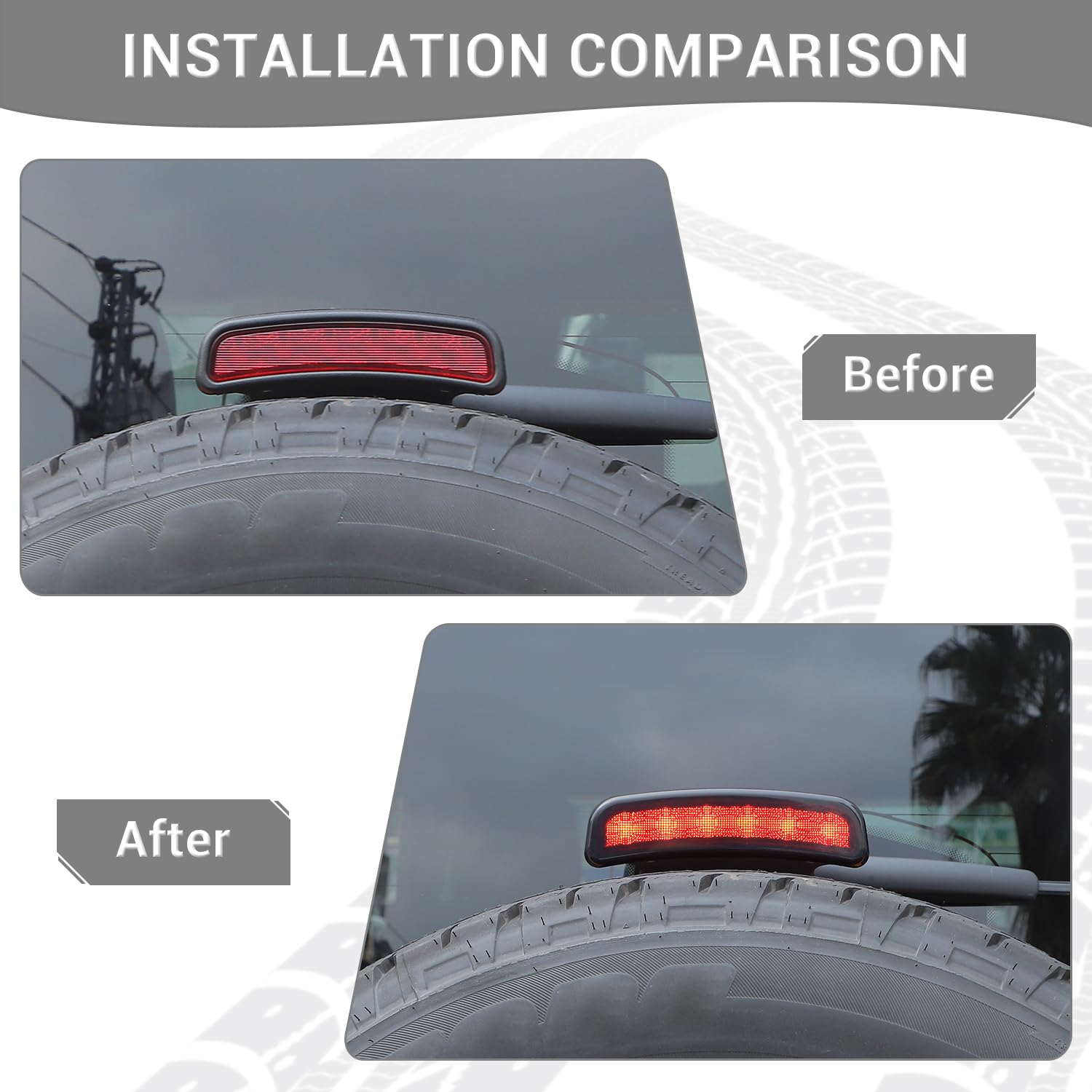 PDKLIN for Bronco 3rd Brake Light Cover Compatible with Ford Bronco 2021 2022 2023 Smoked Black High Mount Brake Light Cover