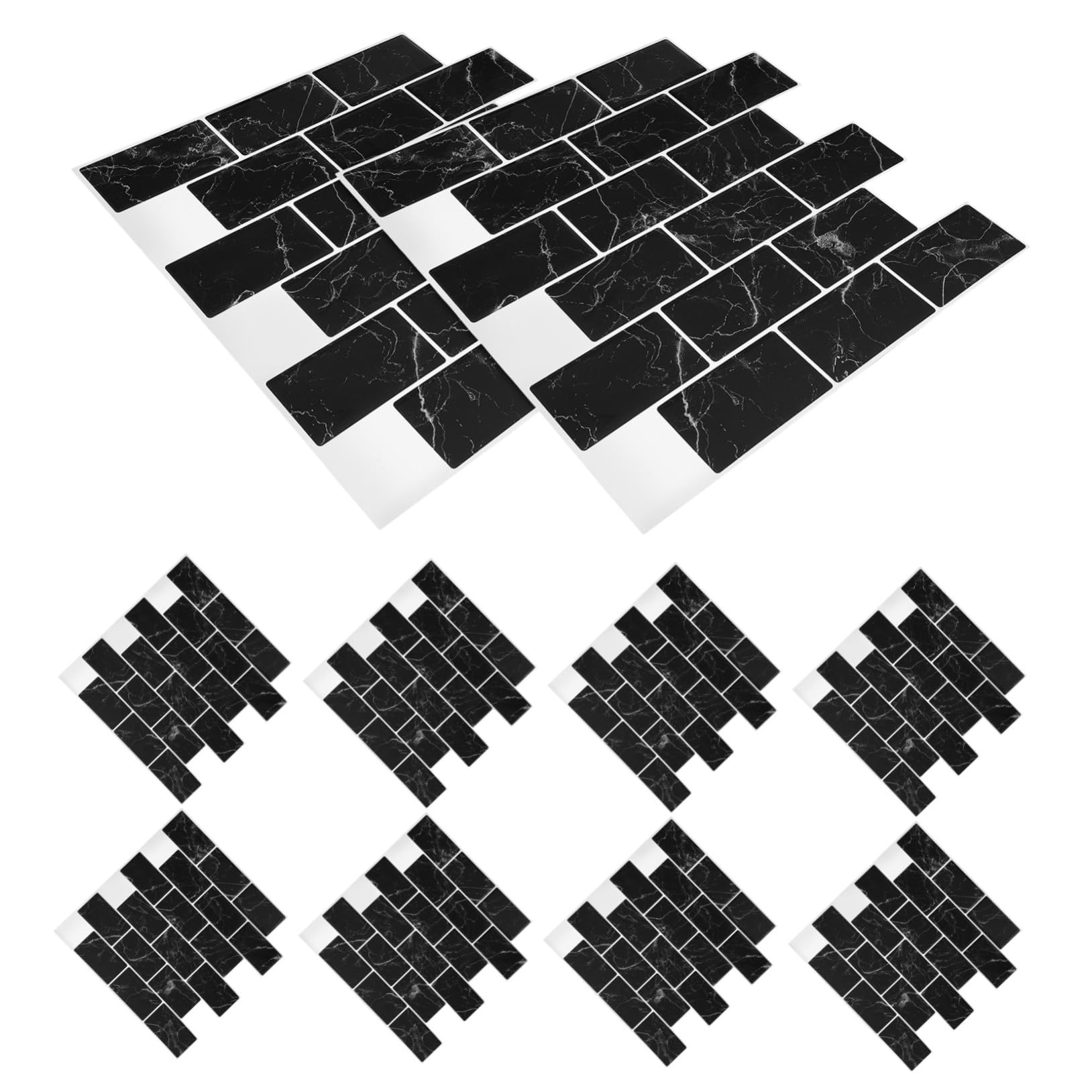 Crédence de cuisine étanche et résistante à l'huile avec effet relief brique autocollant 10 pièces