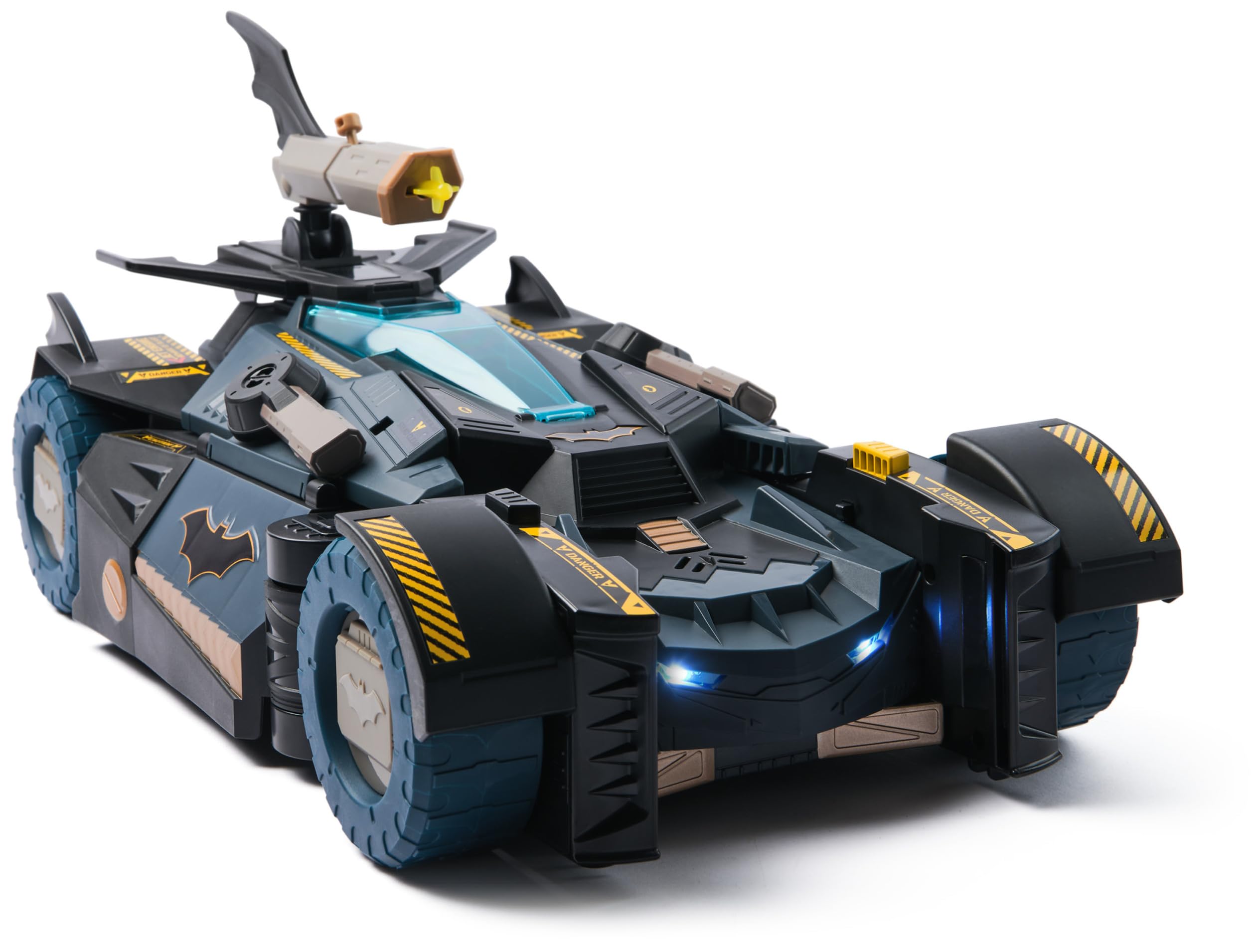 Batman, Set di Gioco Batmobile trasformabile, Set di Gioco di Batman 2 in 1 con Personaggio Batman e deltaplano, luci e Suoni, Giocattoli per Bambini e Bambine dai 4 Anni in su