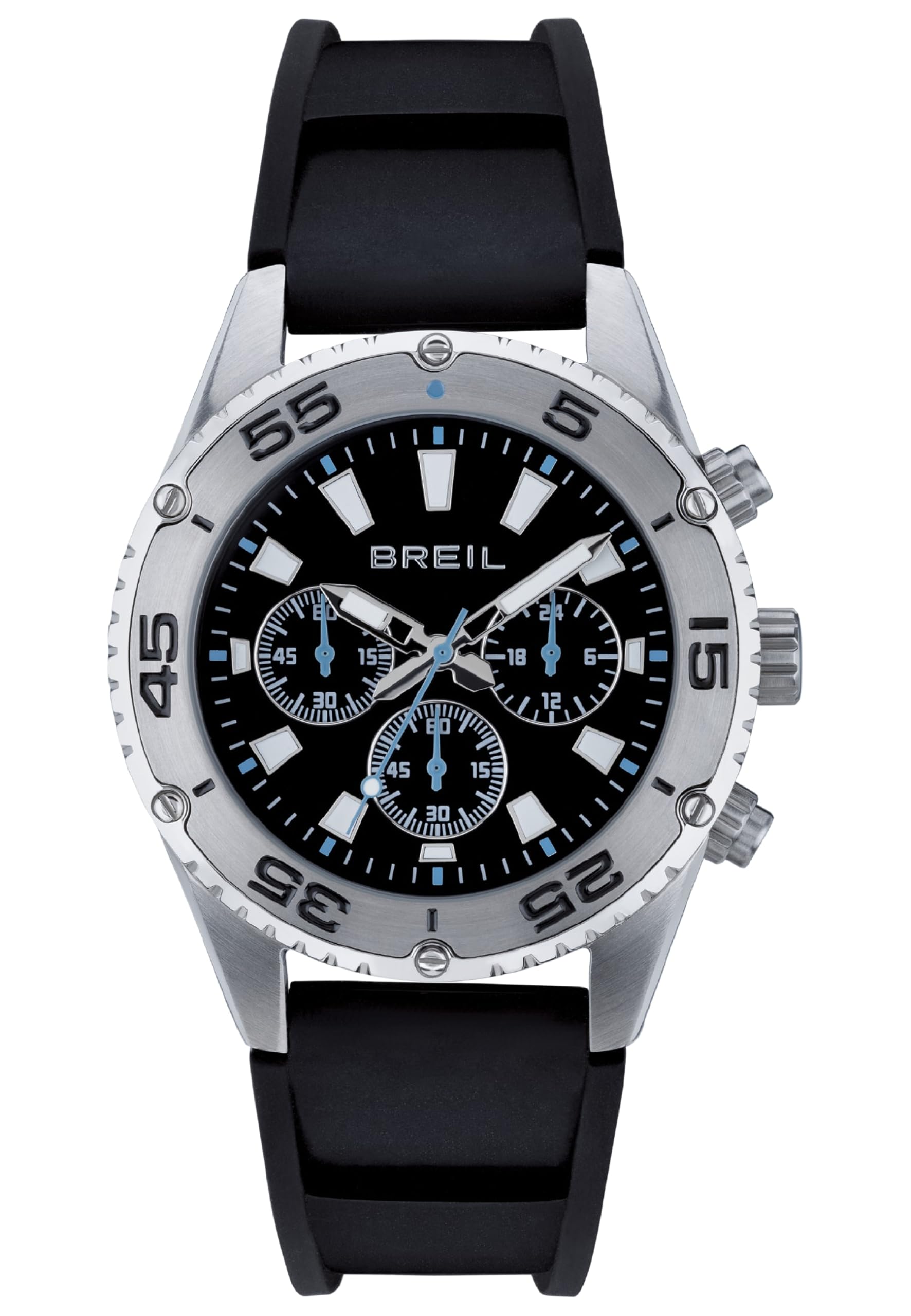 Breil TW1998 Men's Sprinter Watch with Blue Dial Movement Chrono Quartz E Bracelet Steel Silver, Black, Unique Waist, Modern, Casual