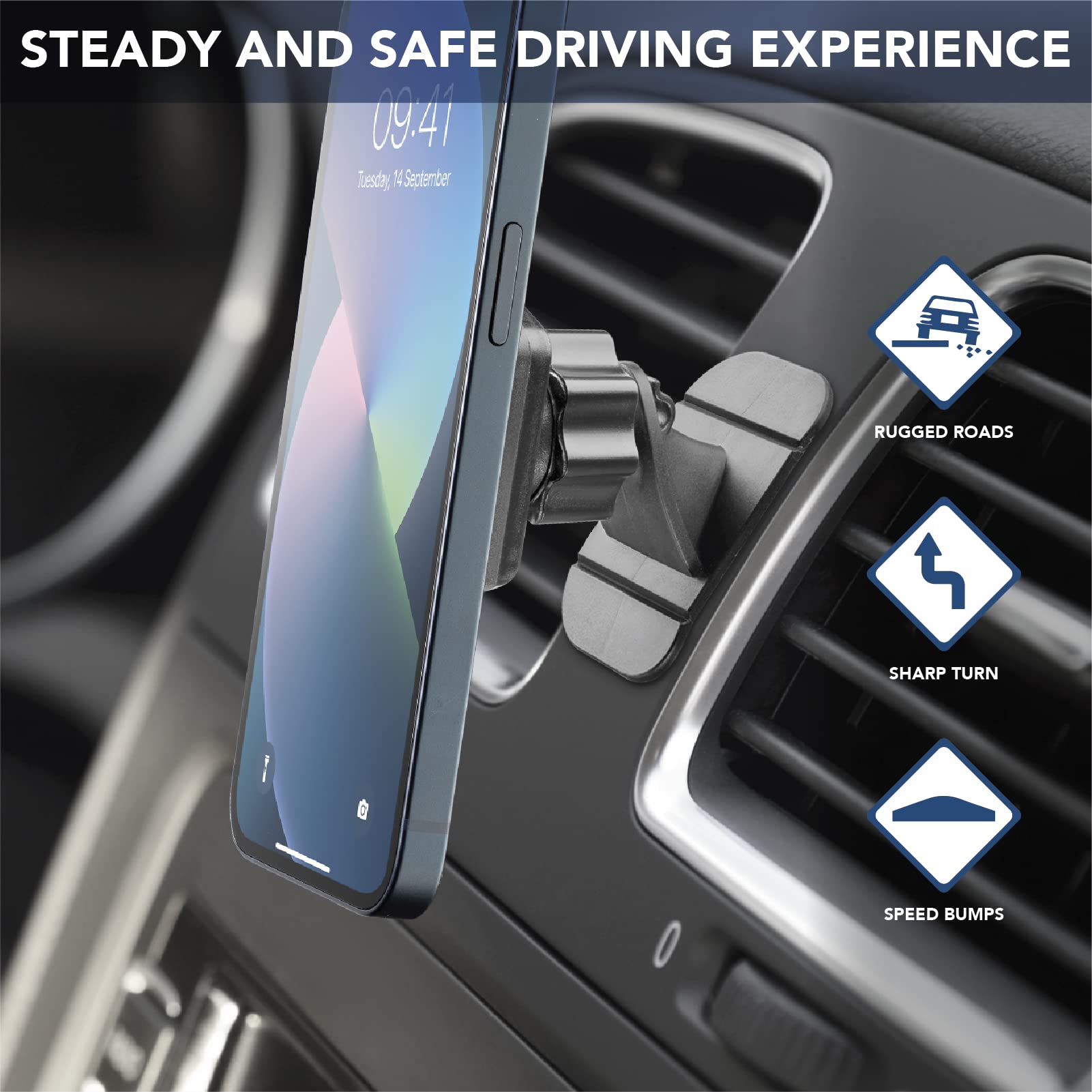 Supporto Telefono Auto Drive Per Auto E Camion – Fissaggio A Griglia, Rotazione 360°