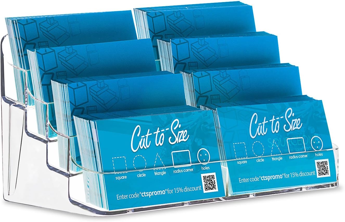 Source One 8 Pocket Desktop Clear Acrylic Business Card Holder (BC-8P)