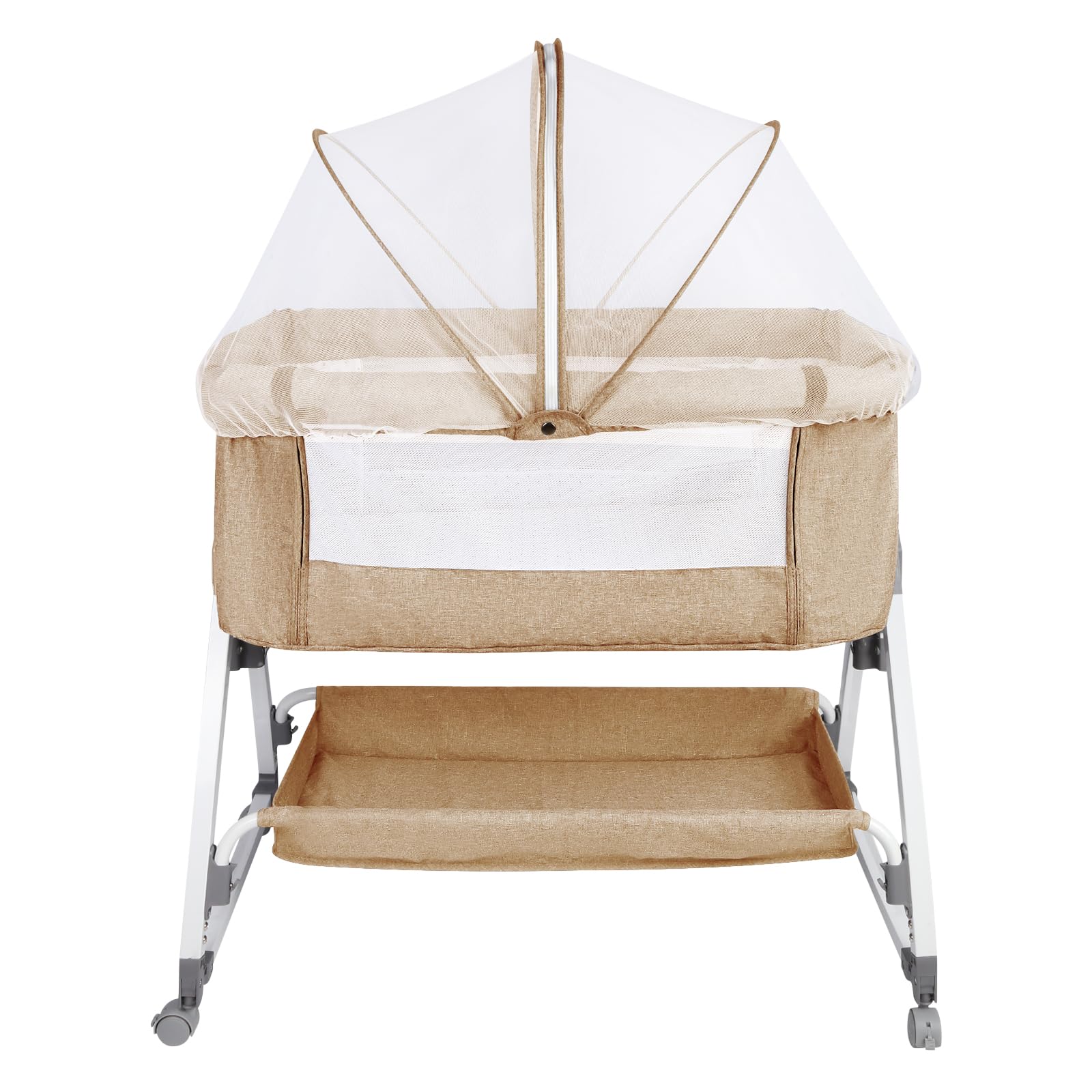 Cuna Cododo para bebé 3 en 1, cuna Cododo con colchón y mosquitera, cuna para bebé, capacidad de carga 50 kg, compacta en 3 segundos, fácil de transportar, 80 x 40 x 100 – 115 cm