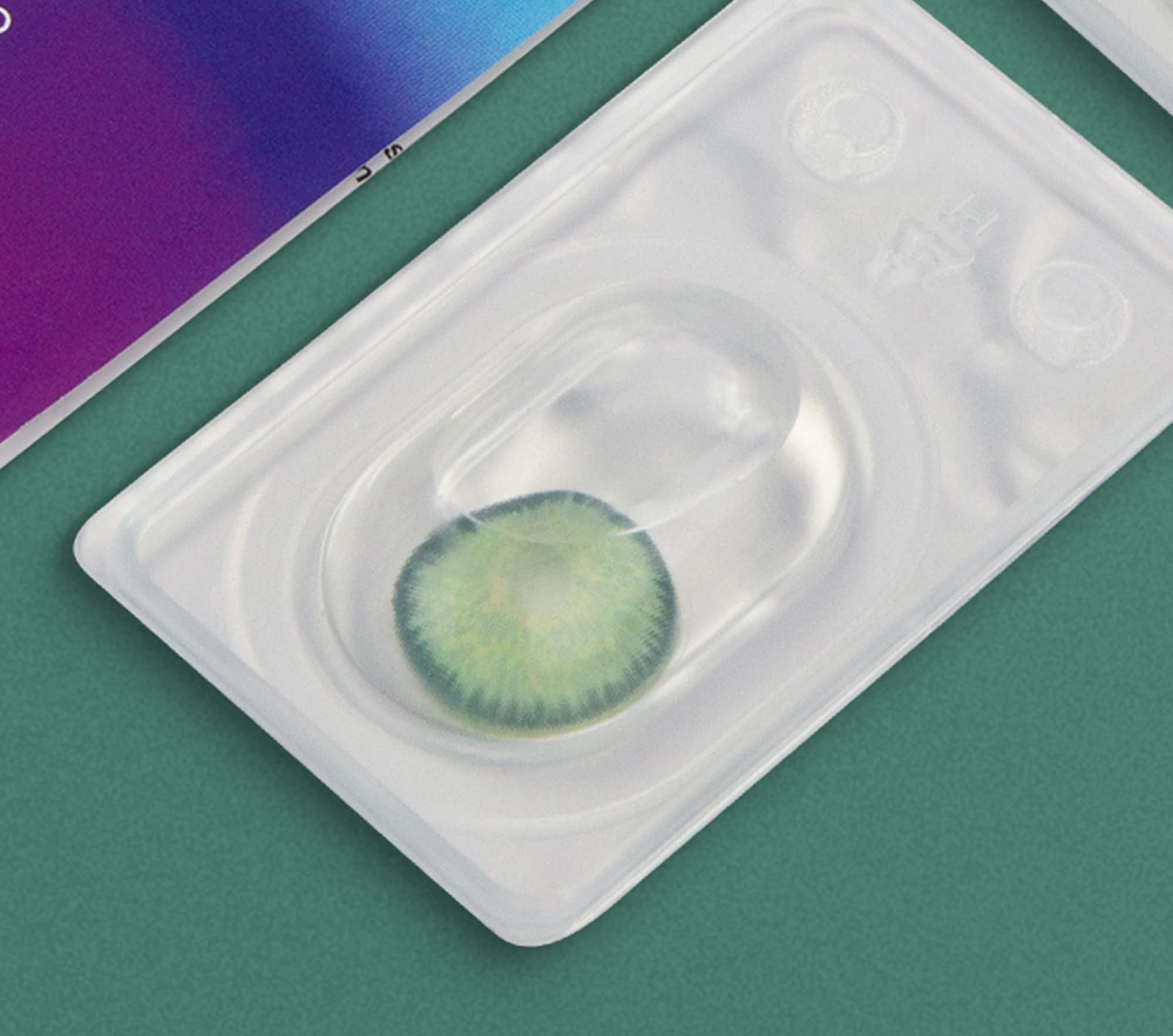 GLAMLENS lentillas de color - vert Ibiza Green + contenedor. 1 par (2 piezas) - 90 Días - Sin Graduación - 0.00 dioptrías - blandos - Lentes de contacto vert de hidrogel de silicona s