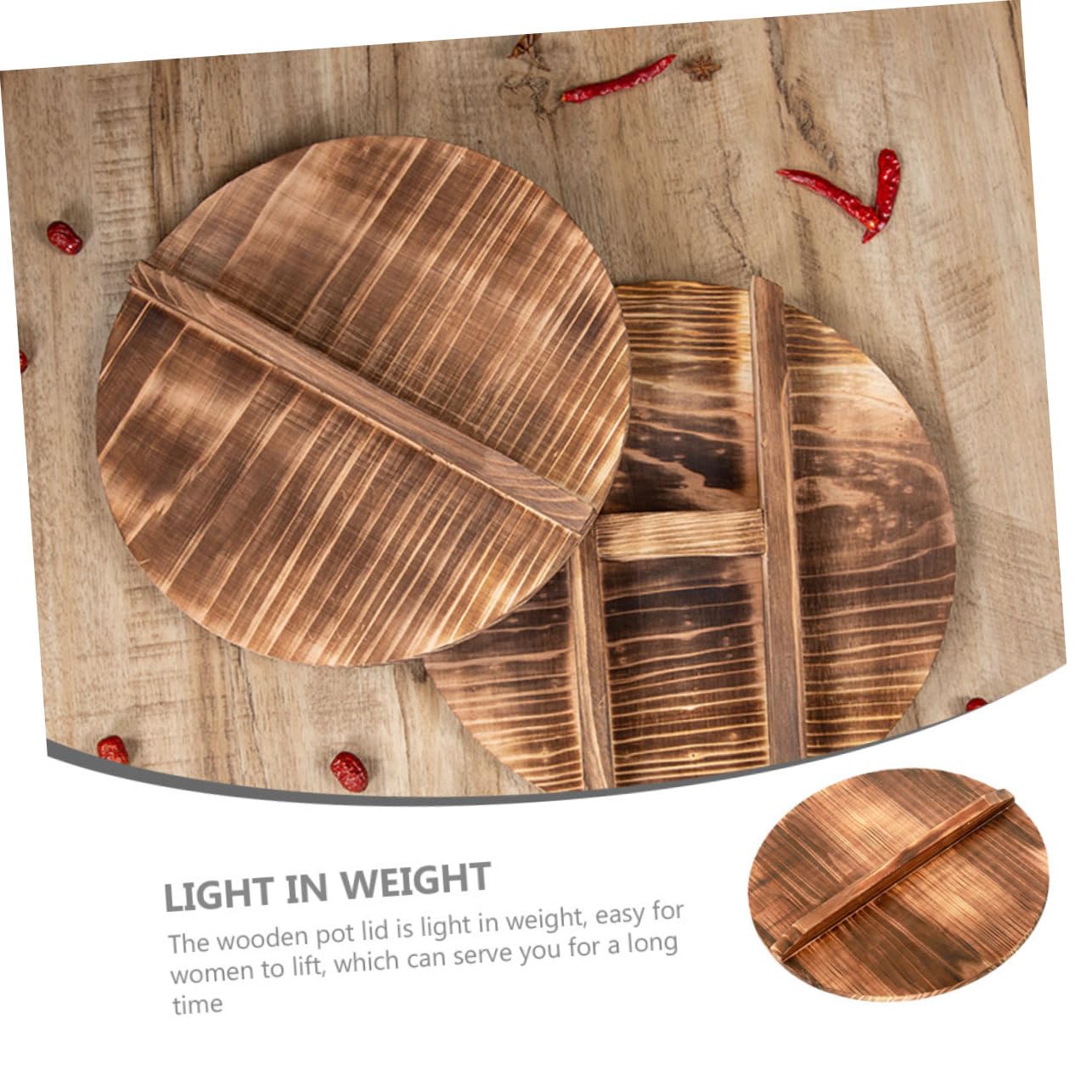 Coperchio rotondo per wok in legno di cedro, leggero, anti-schizzi, accessorio da cucina in legno per pentole e padelle in casa