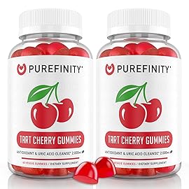 PUREFINITY Tart Cherry Gummies - Uric Acid Flush for Joint Relief & Recovery, Raw Juice Extract Antioxidant - Non-GMO, Gluten Free, Vegan, 60 Count (Pack of 2)