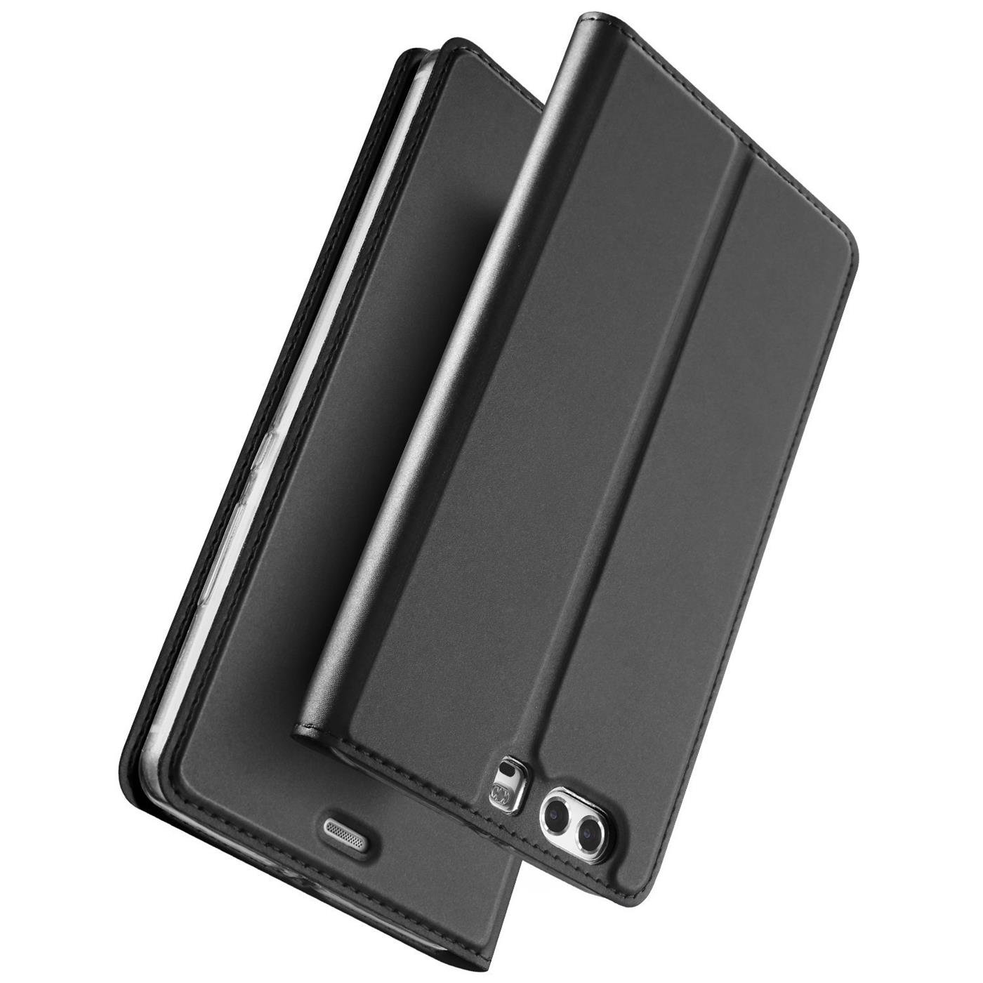 Verco Case compatible with Huawei P10, Flip Wallet Cover with Magnetic Closure for Huawei P10 Phone Case - black - Image 2
