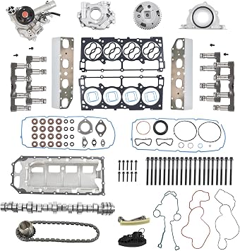 5.7 HEMI MDS Lifters Camshaft Oil Water Pump Timing Chain Head Gasket Bolts Overhaul Replacement Set for 2009-2015 Dodge Durango Ram 1500 Chrysler Aspen 53022263AF