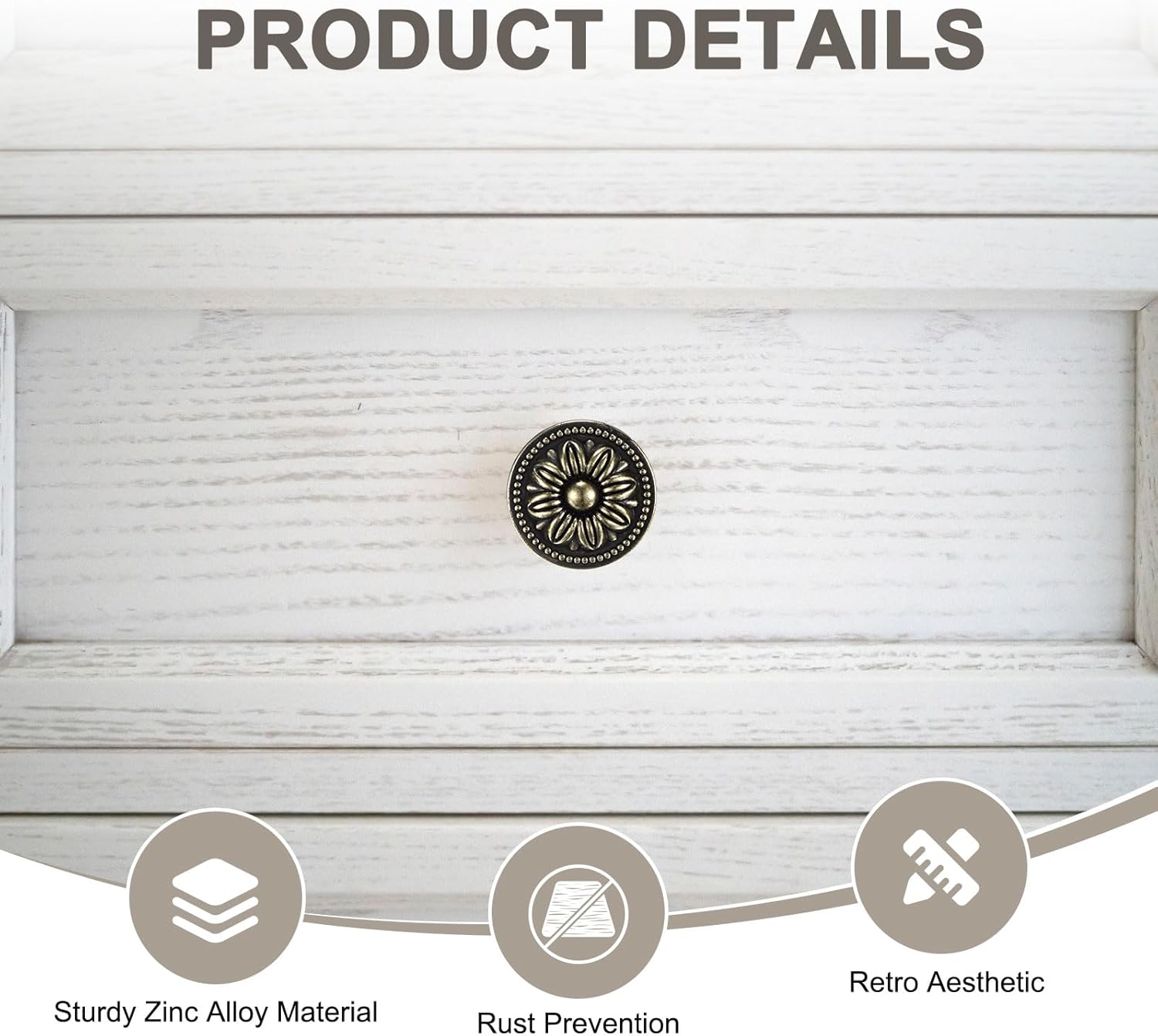 M METERXITY 2-Pack Oil Rubbed Bronze Cabinet Knobs, 1-2/5" Round Rustic Zinc Alloy Knobs Handles for Dresser Drawers/Office Decorative/Kitchen Bathroom Door [Bronze]