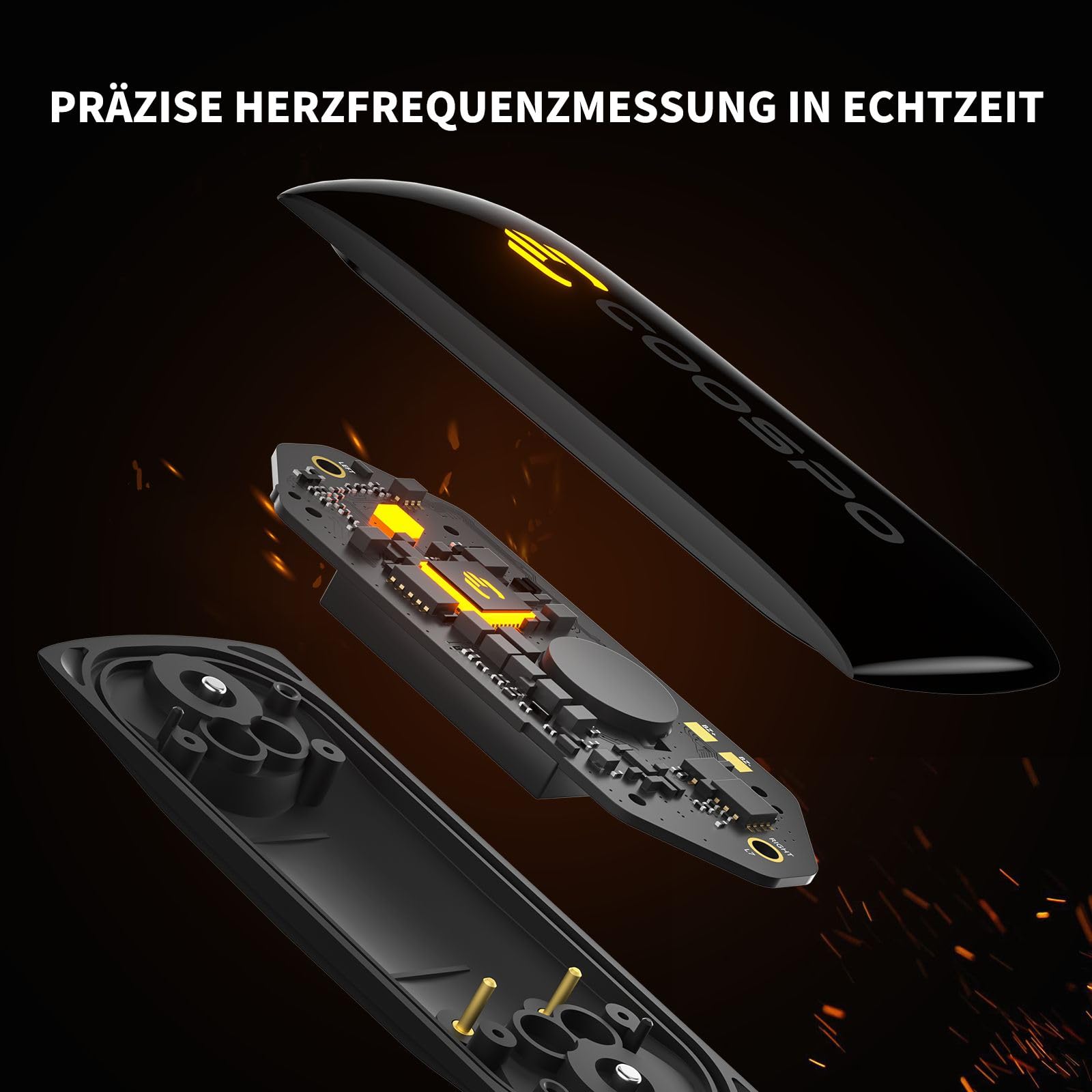 COOSPO H9Z Pulsmesser Brustgurt, Wiederaufladbare Bluetooth 5.0/ ANT+ Herzfrequenzmesser Brustgurt, IP67 Wasserdichter HRM Fitness Tracker Kompatibel mit Polar Wahoo Strava Garmin